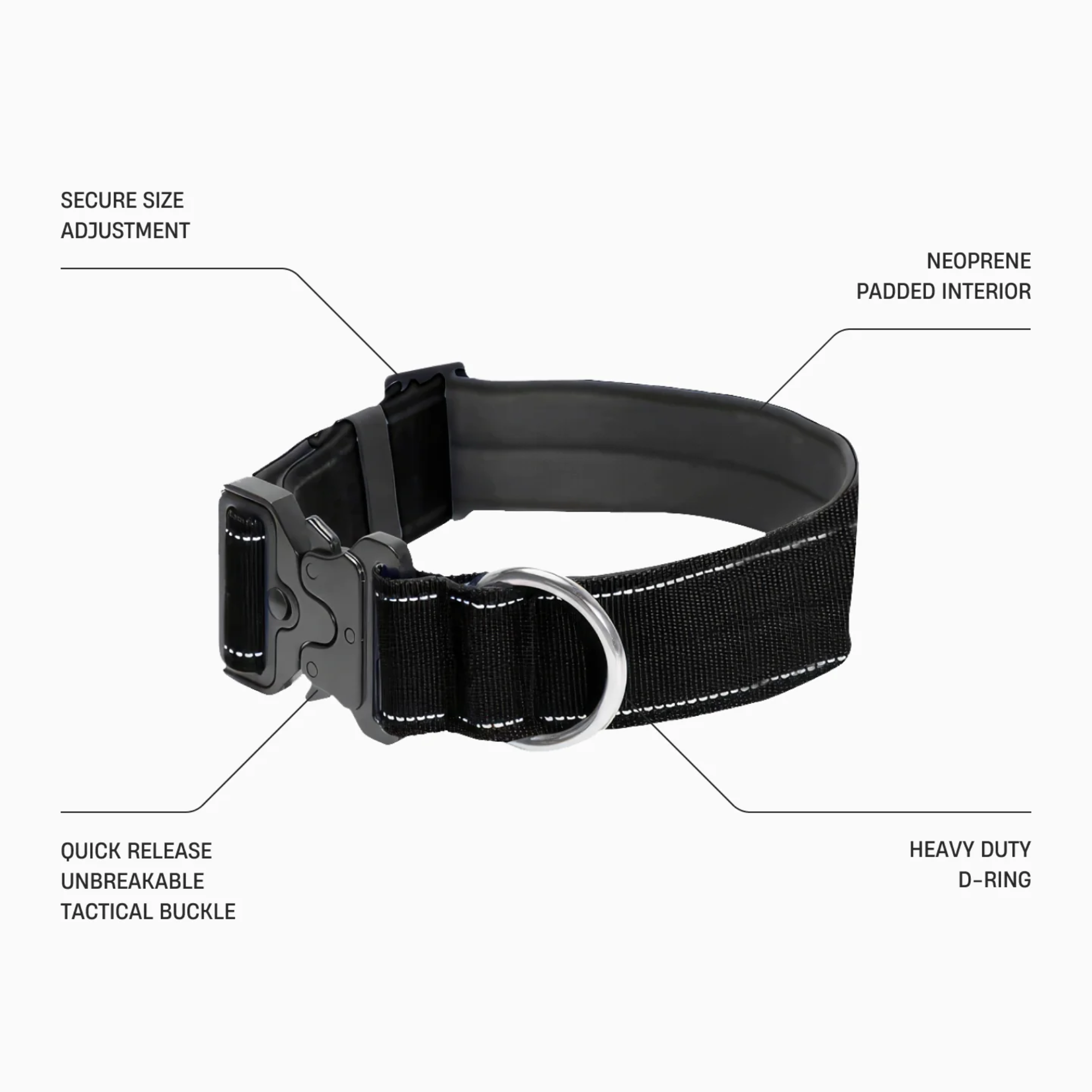 Dog Friendly Co. Tactical Dog Collar Black