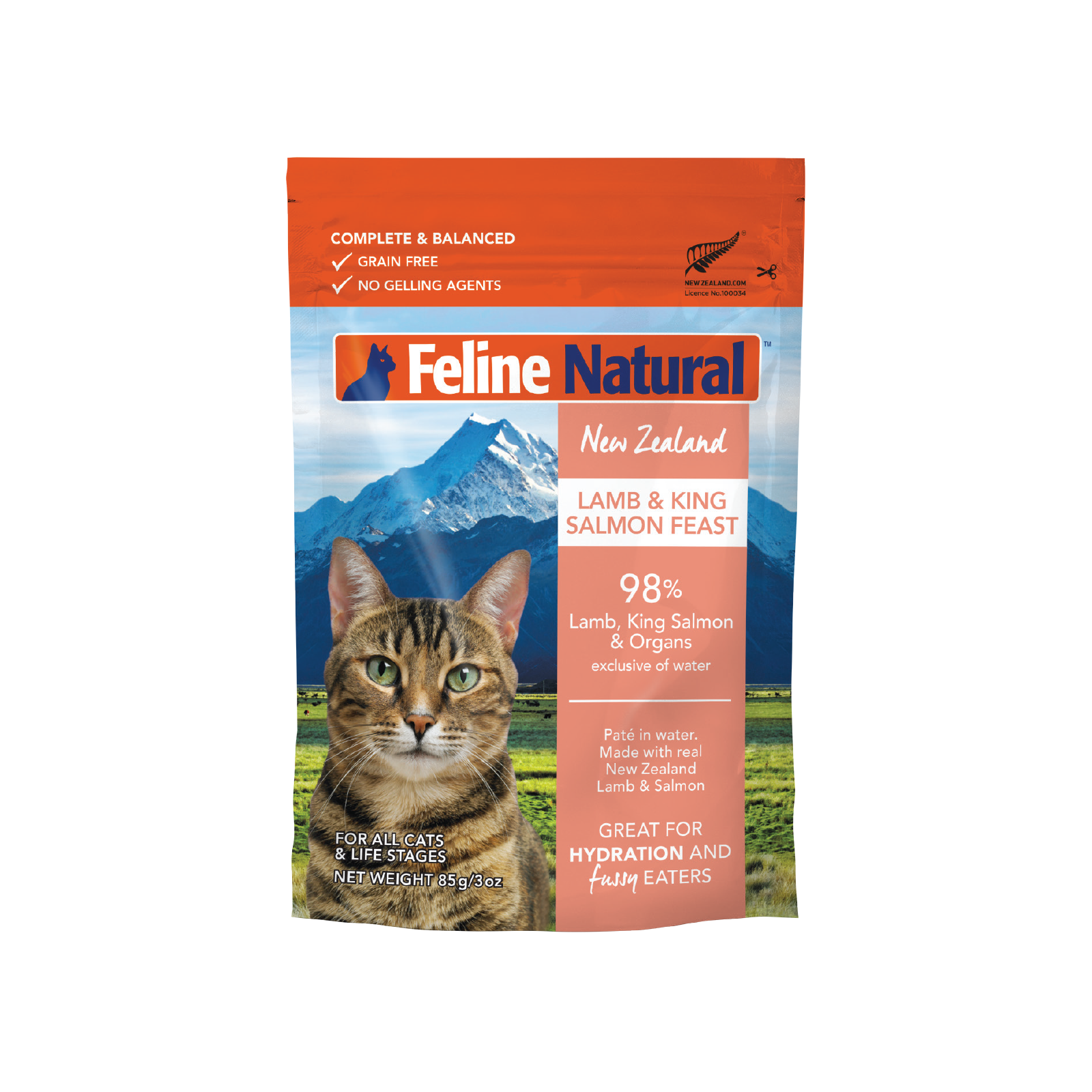 Feline Natural Grain Free Pouches Lamb & Salmon Feast 85g x 24