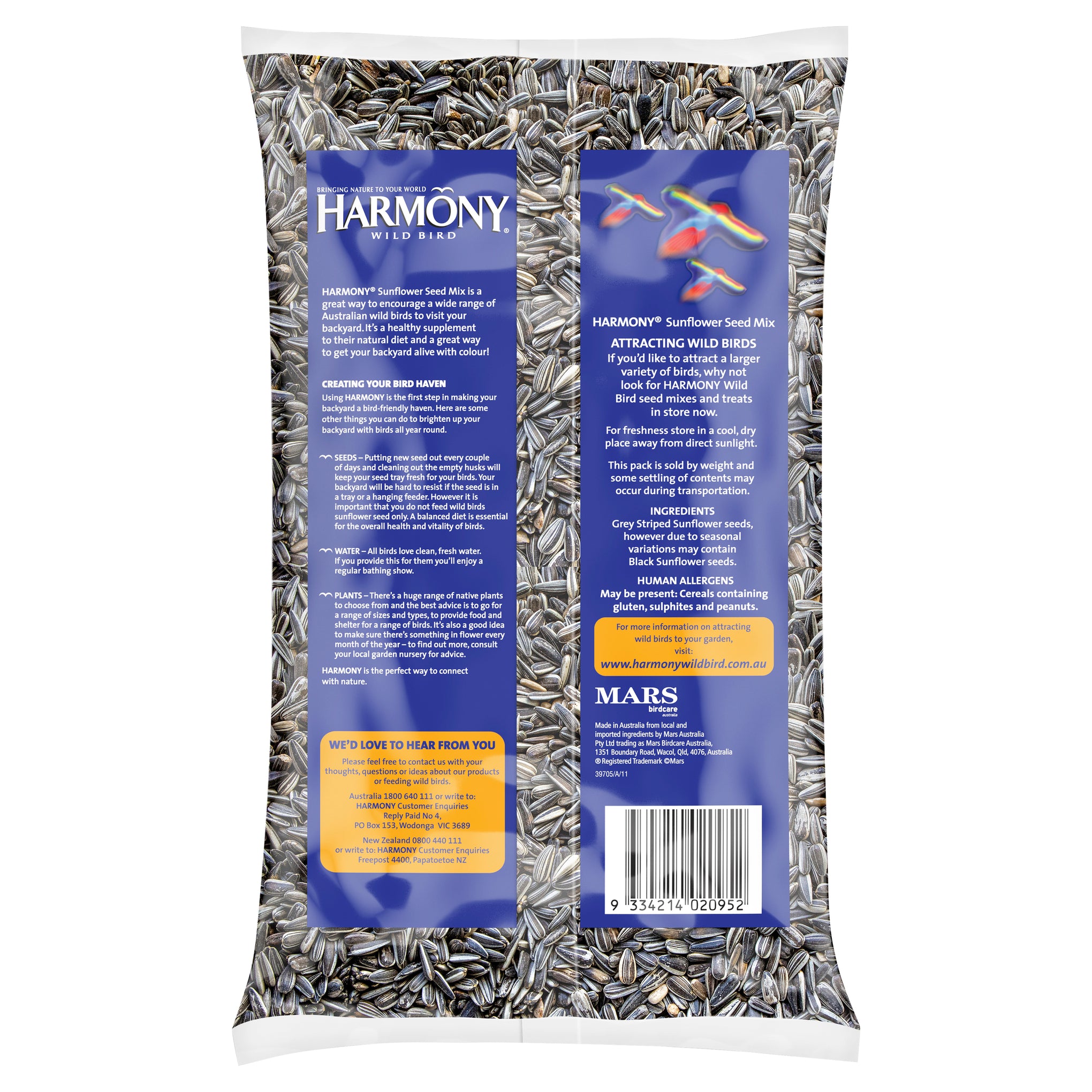 Harmony Sunflower Seed Mix 1.5kg