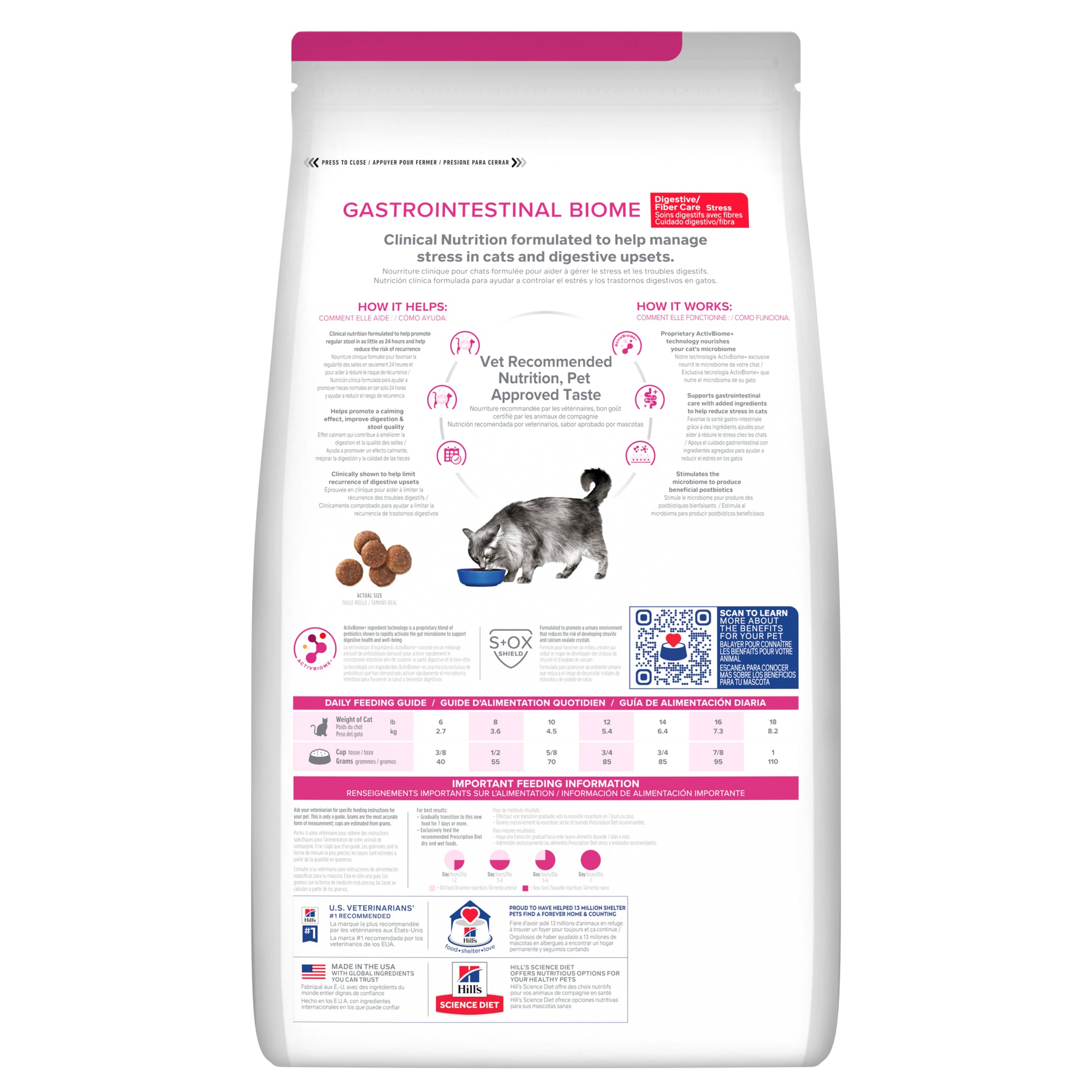 Hill's Prescription Diet Gastrointestinal Biome Stress Digestive/Fibre Care Dry Cat Food 1.8kg