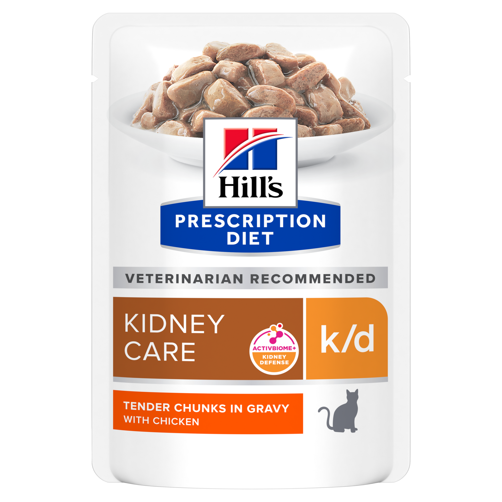 Hill's Prescription Diet k/d Kidney Care Chicken Cat Food Pouches 85g x 12