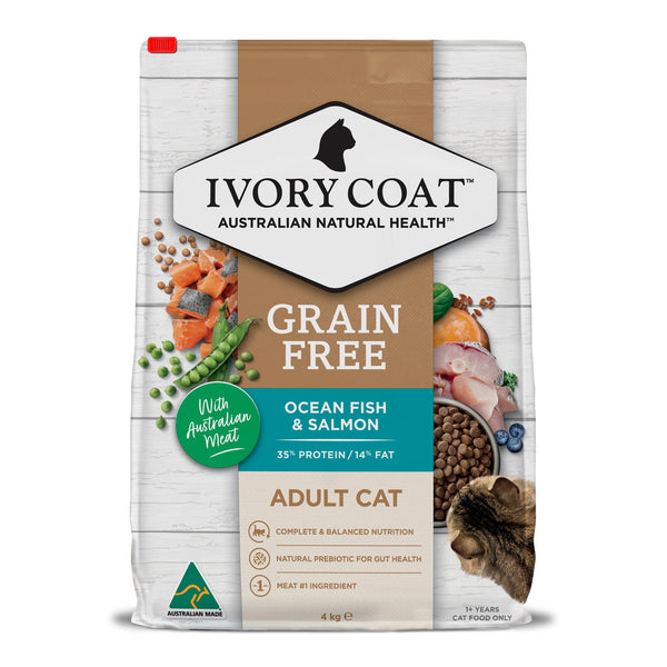Ivory Coat Adult Grain Free Oceanfish & Salmon Dry Cat Food 4kg