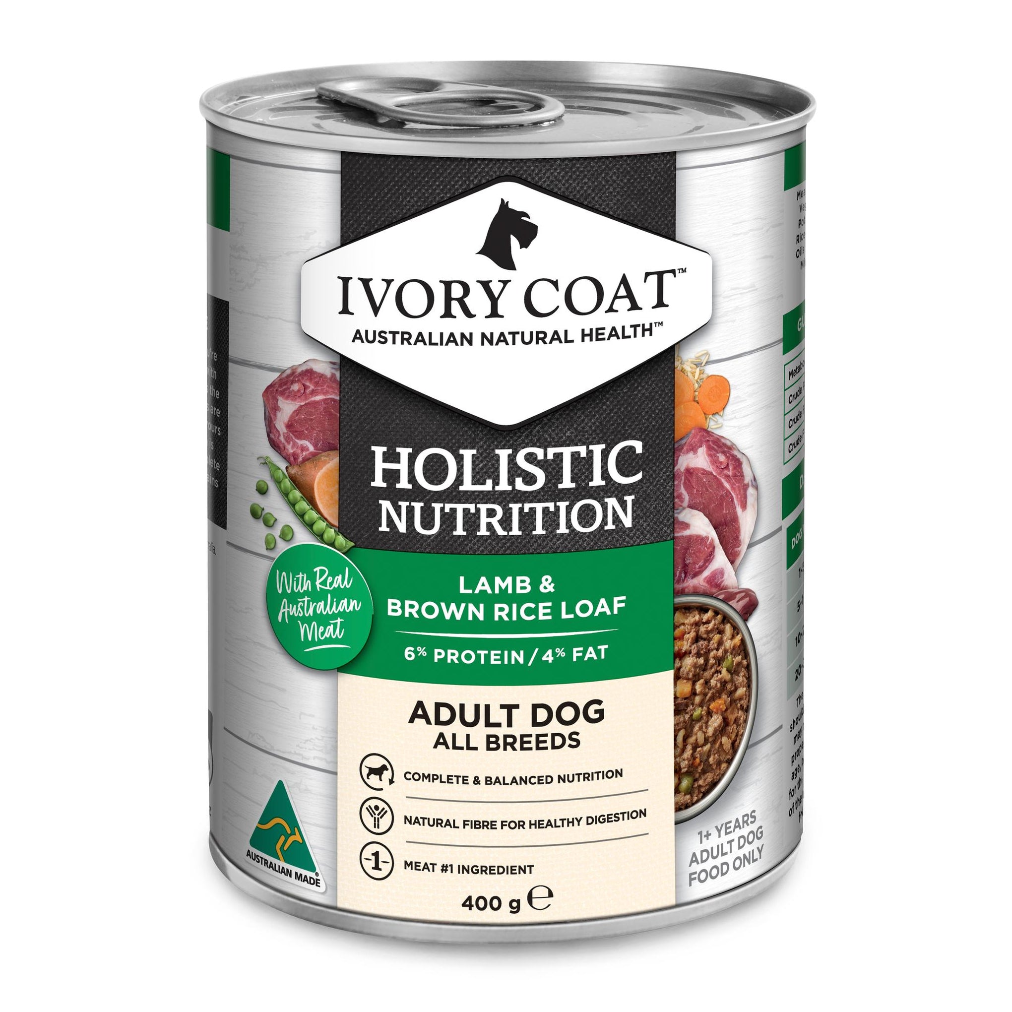 Ivory Coat Holistic Nutrition Adult Lamb & Brown Rice Loaf Dog Wet Foo