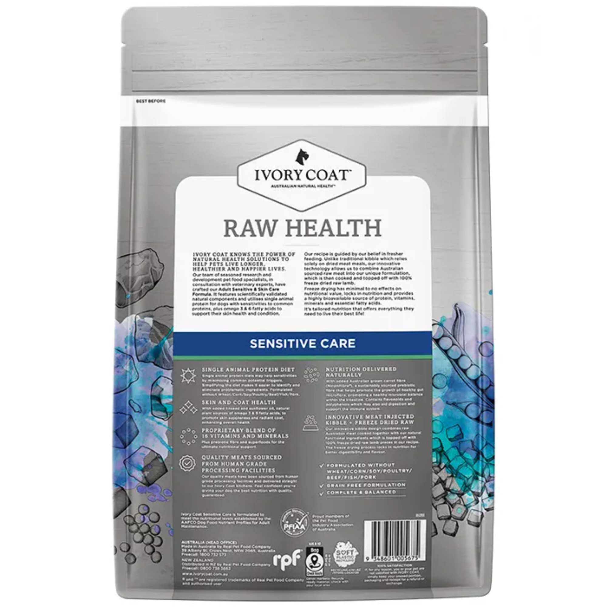 Ivory Coat Raw Health Dog Sensitive Care Lamb Dry Dog Food
