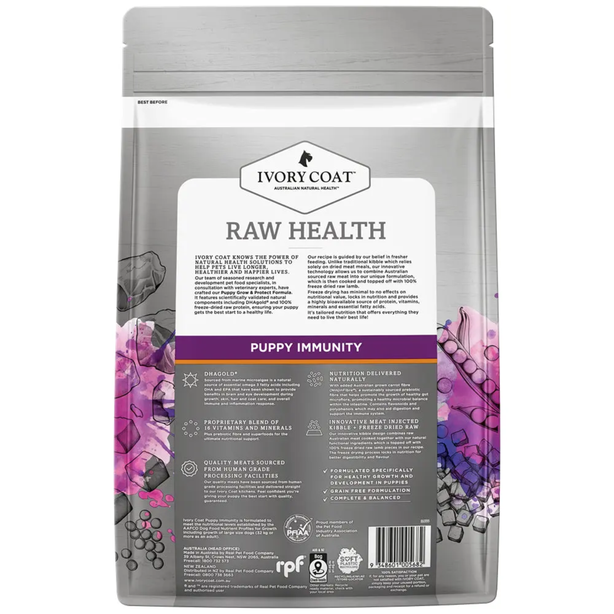 Ivory Coat Raw Health Immunity Chicken and Freeze Dried Lamb Dry Puppy Food