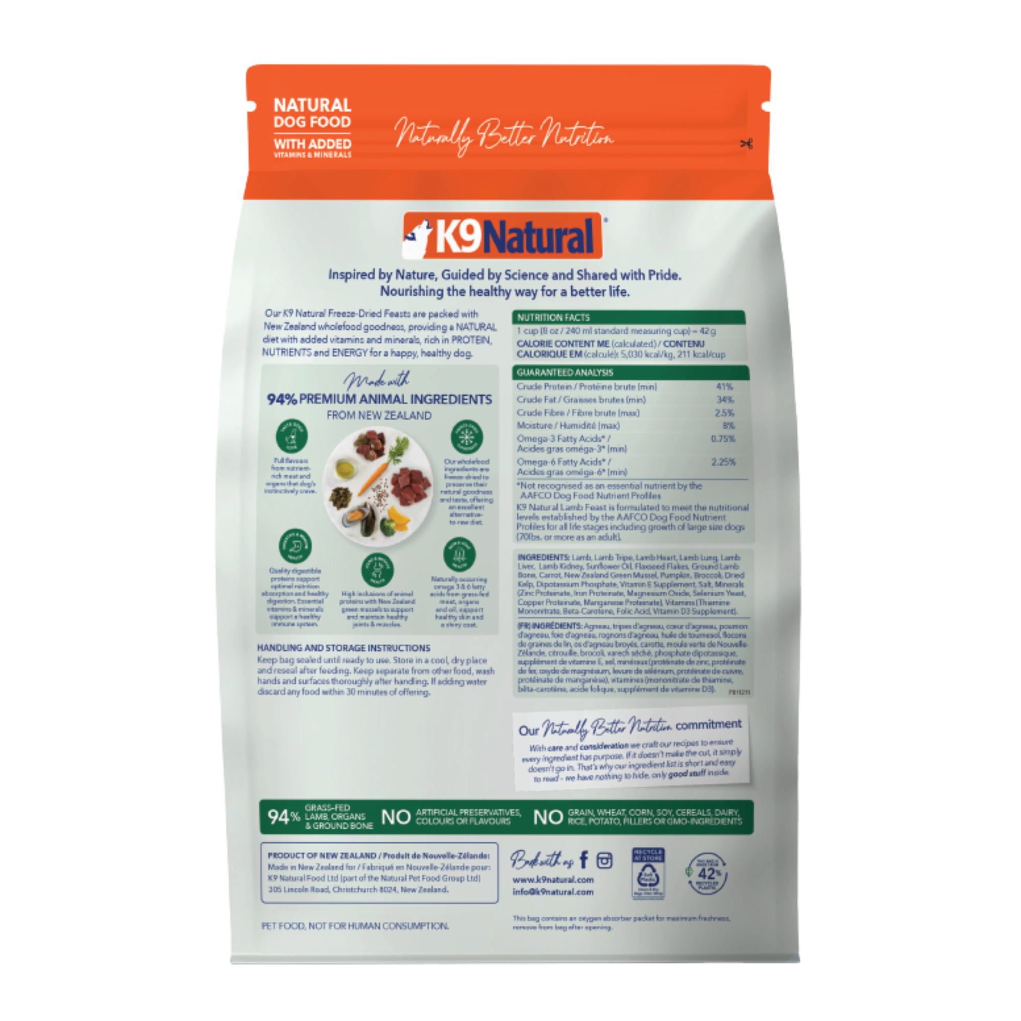 K9 Natural Grain Free Freeze Dried Dog Food Lamb