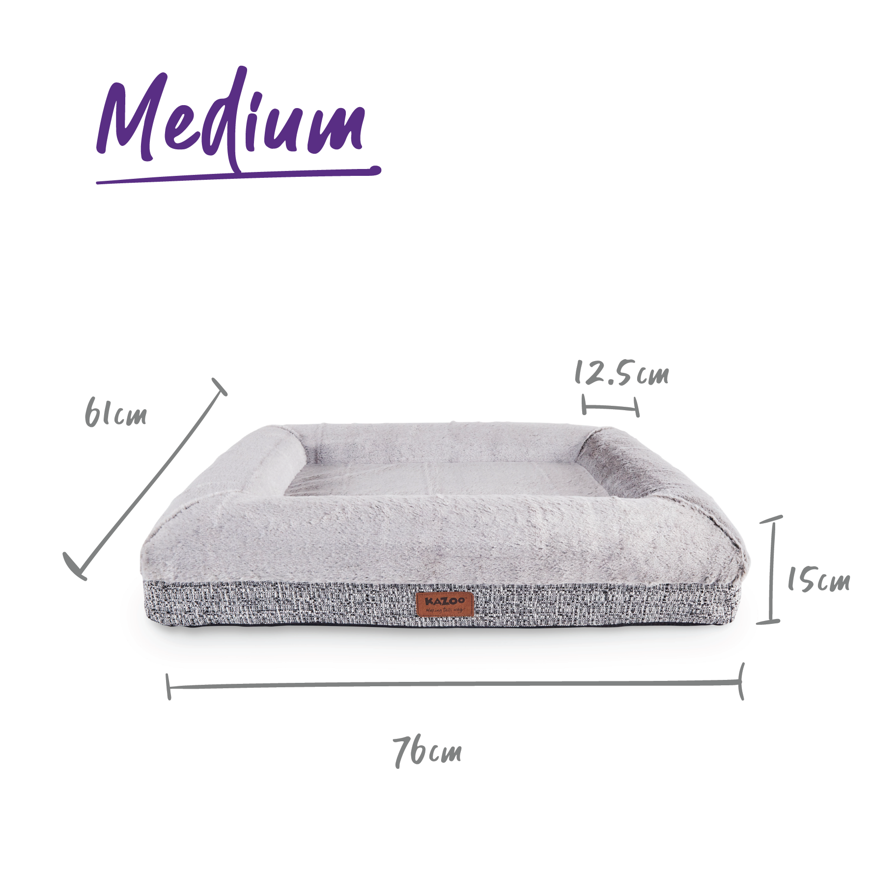 Kazoo Wombat Plush Dog Bed Grey