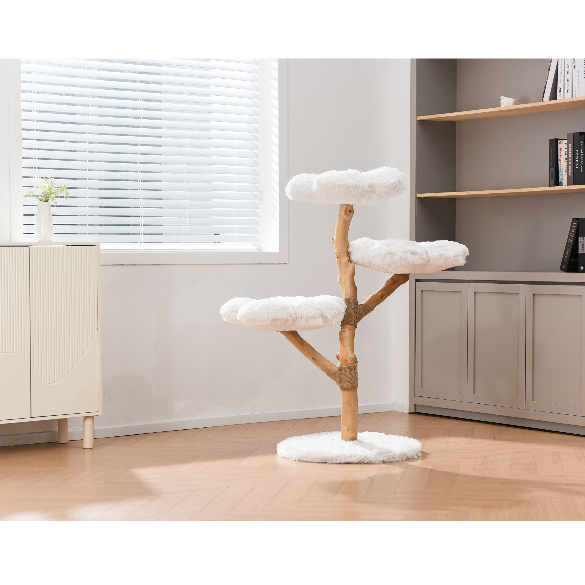 Michu Fluffy Blossom Real Wooden Cat Tree Extra Large