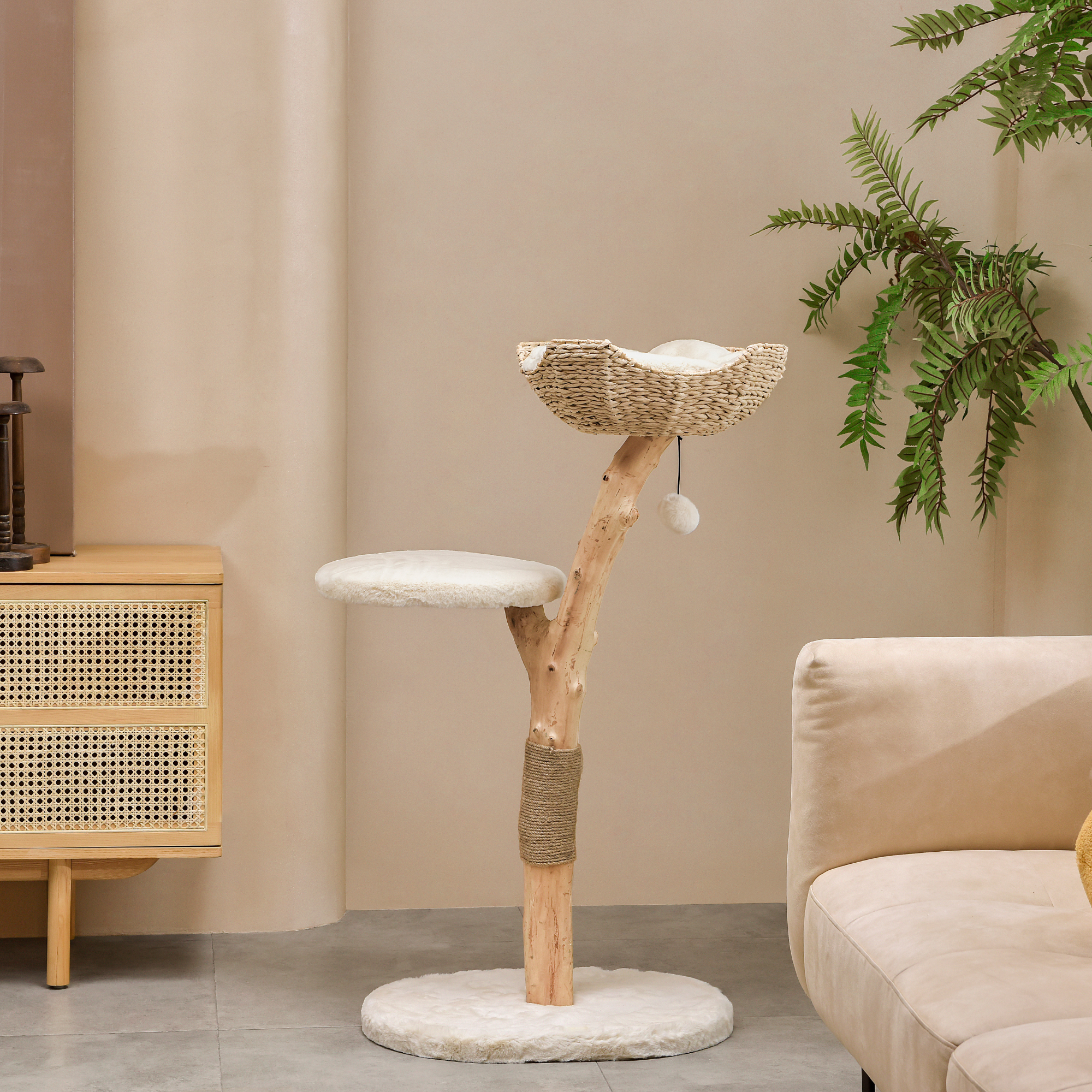 Michu Premium Real Wooden Cat Tree Medium