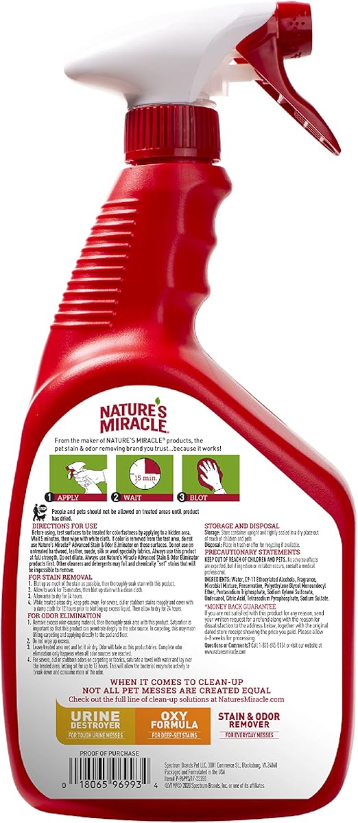 Nature's Miracle Advanced Cat Stain and Odour Eliminator Lemon 946ml