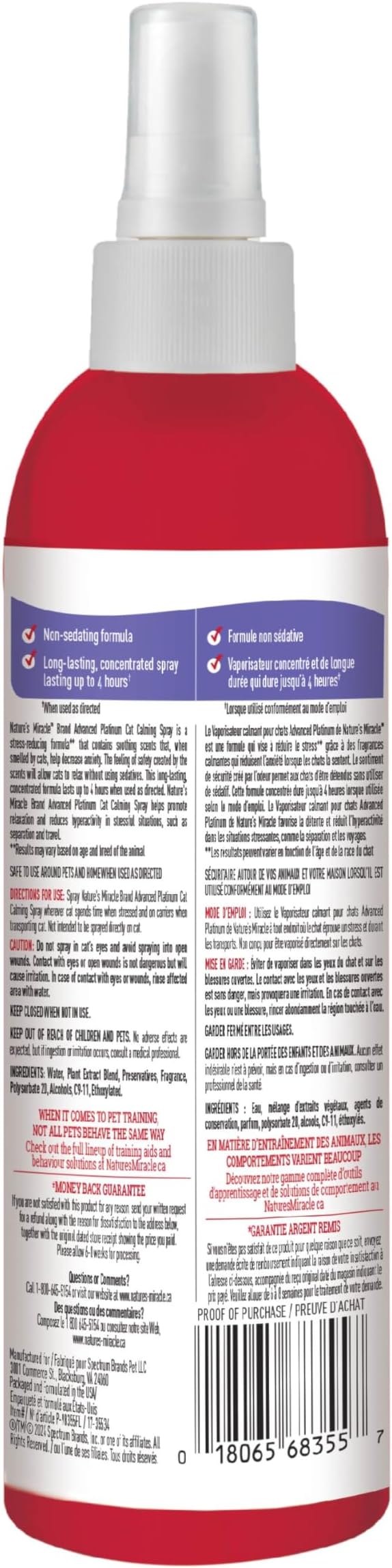 Nature's Miracle Advanced Platinum Cat Calming Spray 236ml