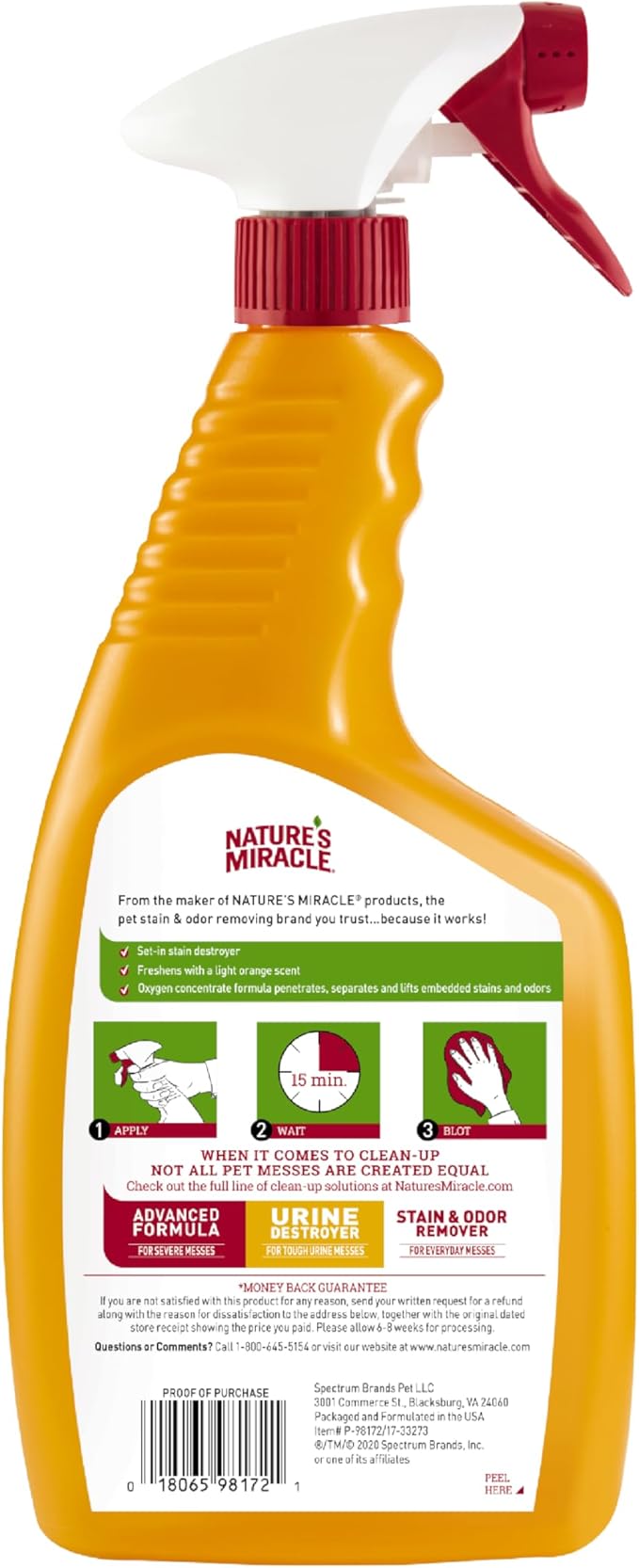 Nature's Miracle Oxy Formula Dog Set in Stain Destroyer Odour Control 709ml