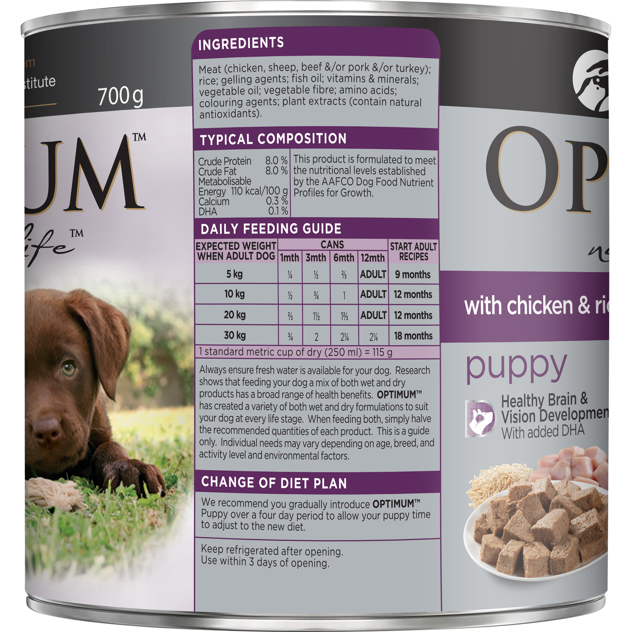 Optimum Puppy Chicken & Rice 700g x 12