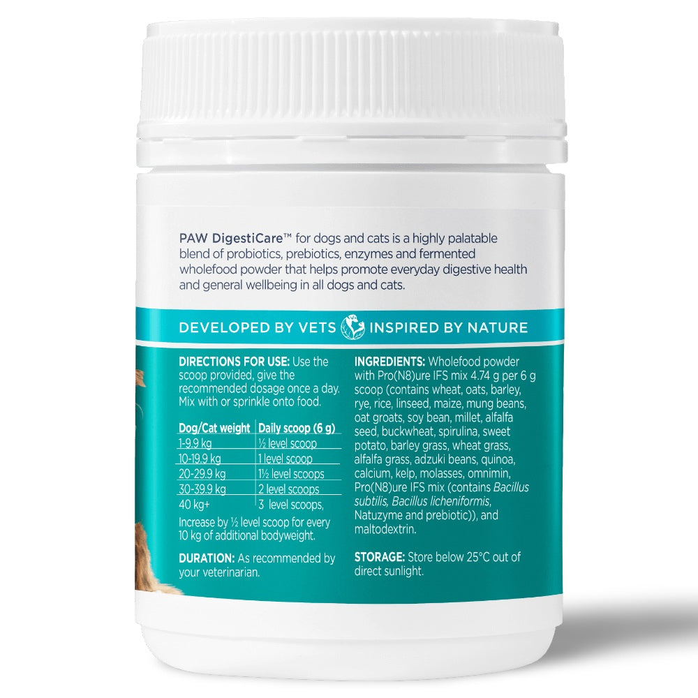 PAW DigestiCare Probiotic Powder For Dogs And Cats 143g