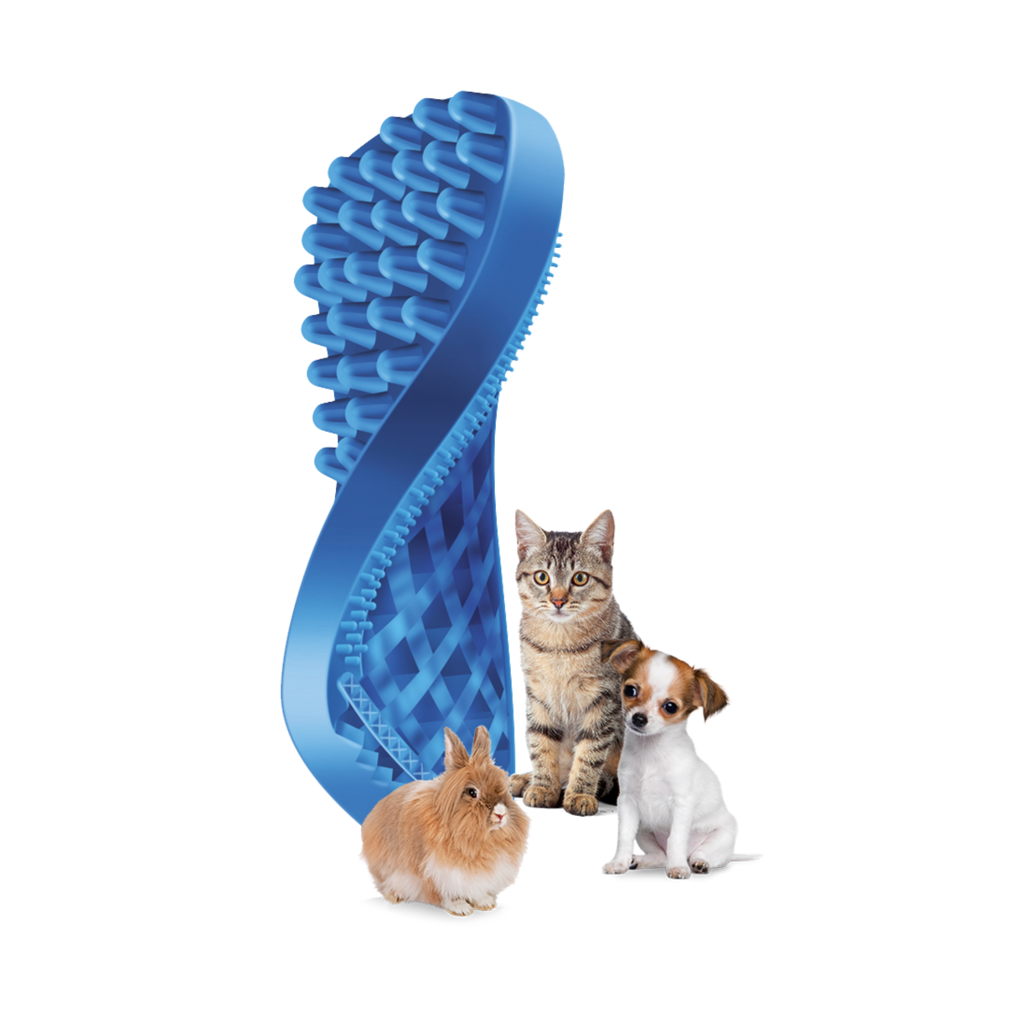 Pet Me Soft Small Short Hair Pet Brush Blue