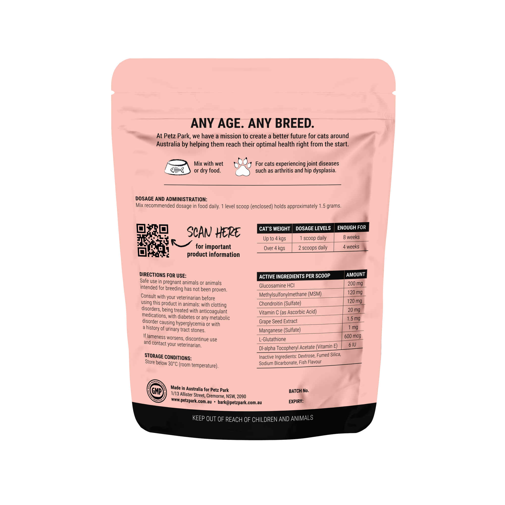 Petz Park Hip + Joint for Cats 90g x 2