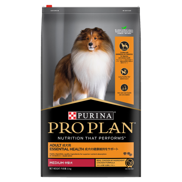 Pro Plan Essential Health Adult Chicken Medium Breed Dry Dog Food 15kg