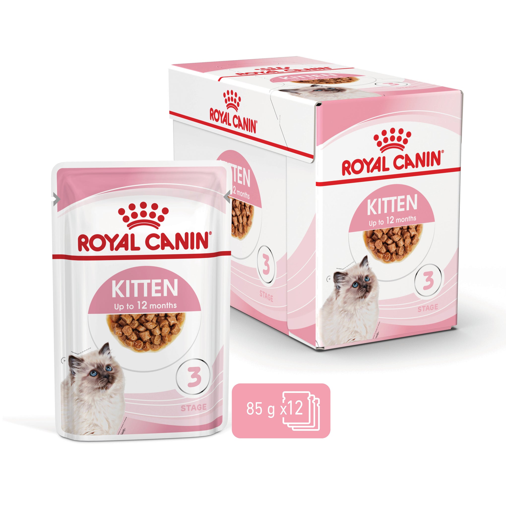 Royal Canin Kitten Instinctive with Gravy Wet Cat Food Pouches 85g x 12