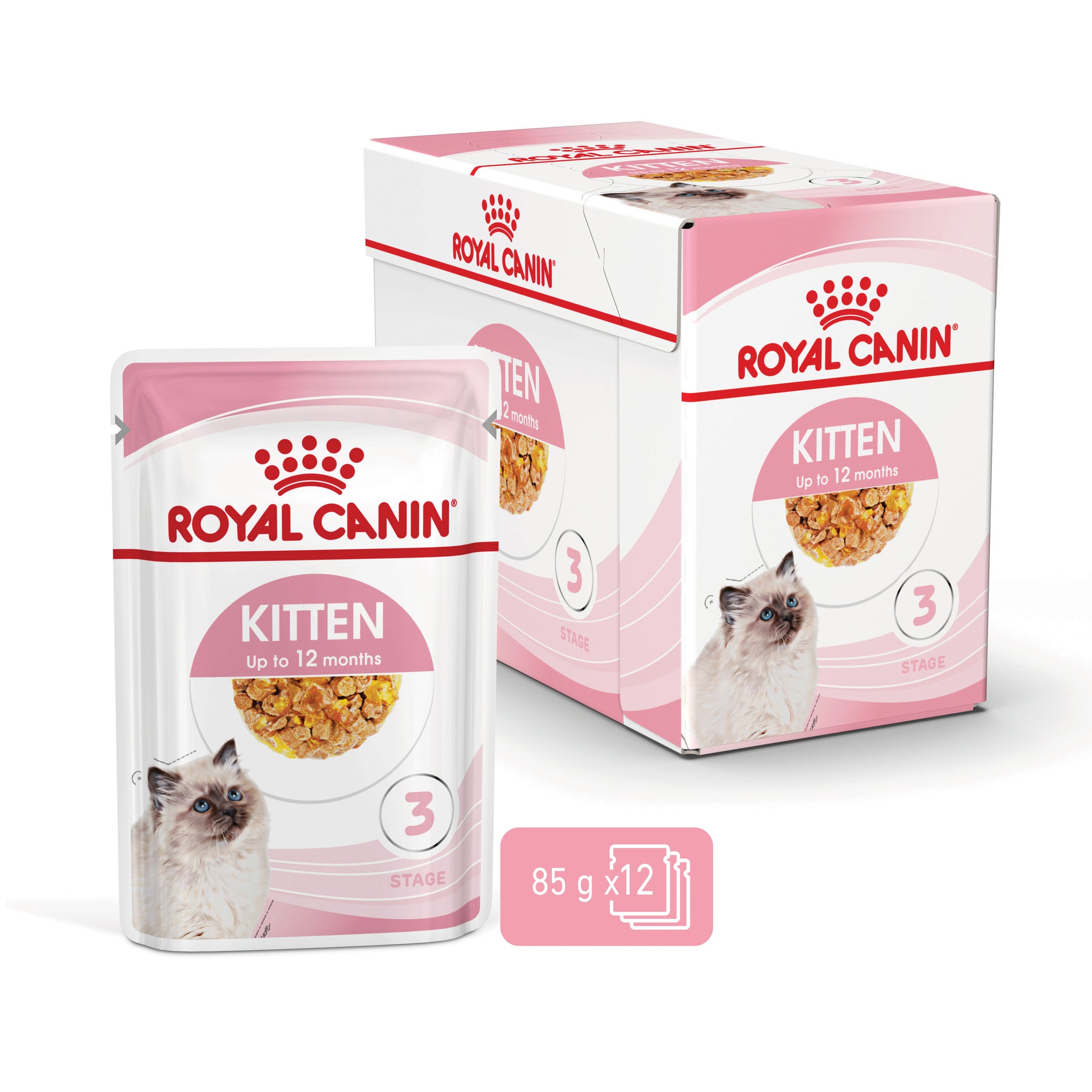 Royal Canin Kitten Instinctive with Jelly Wet Cat Food Pouches 85g x 12