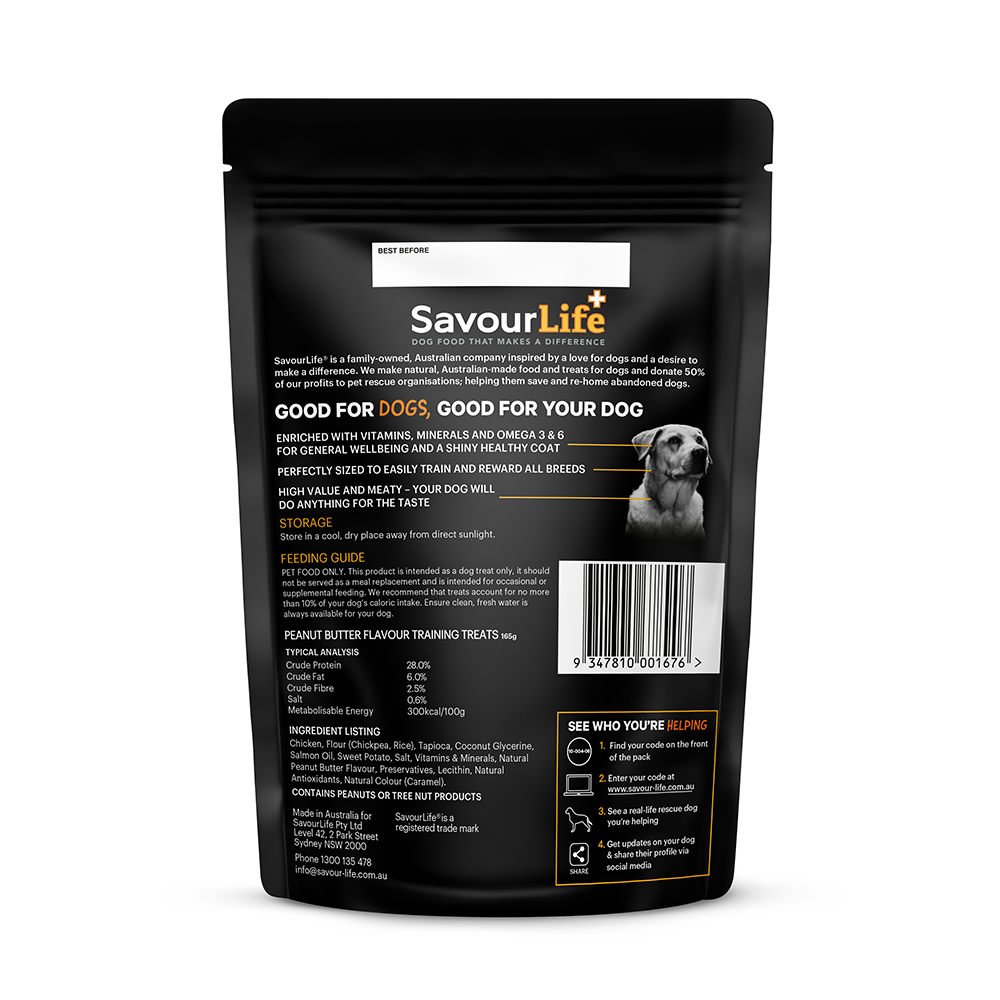 SavourLife Dog Treat Australian Peanut Butter Flavour Training Treats