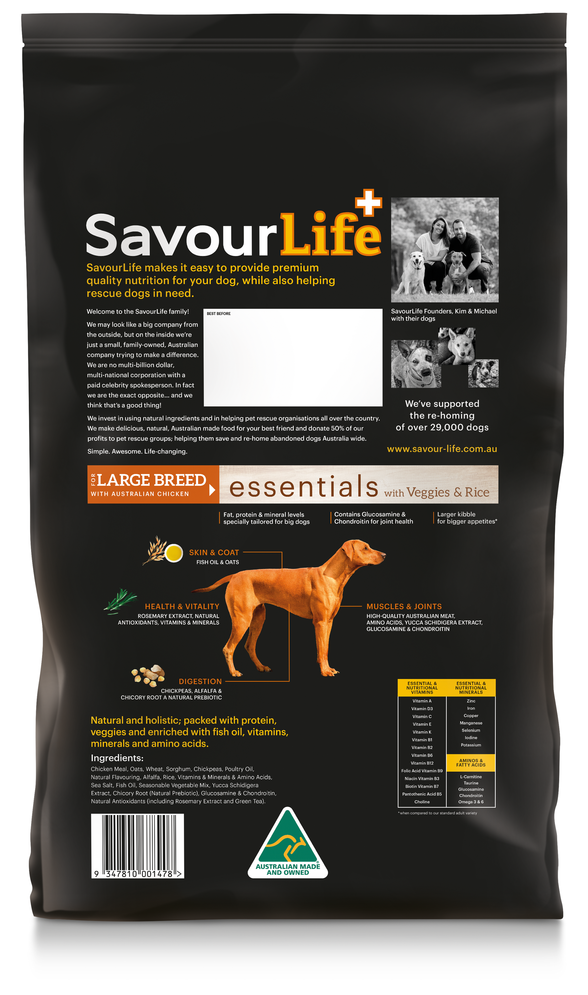 SavourLife Essentials Adult Dog Large Breed Chicken Dry Food 15kg