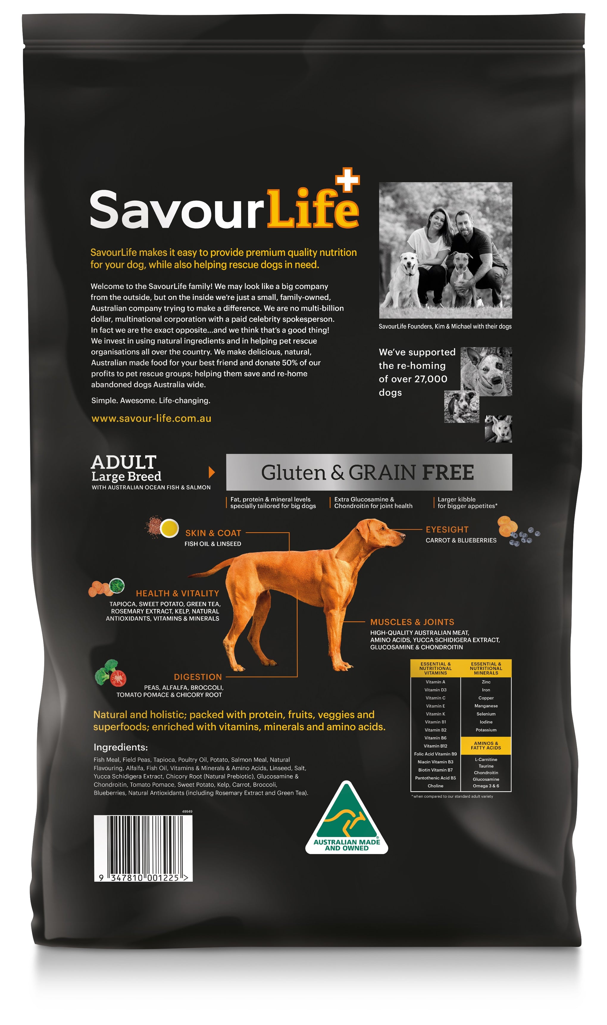 SavourLife Grain Free Adult Dog Large Breed Fish Dry Food 15kg