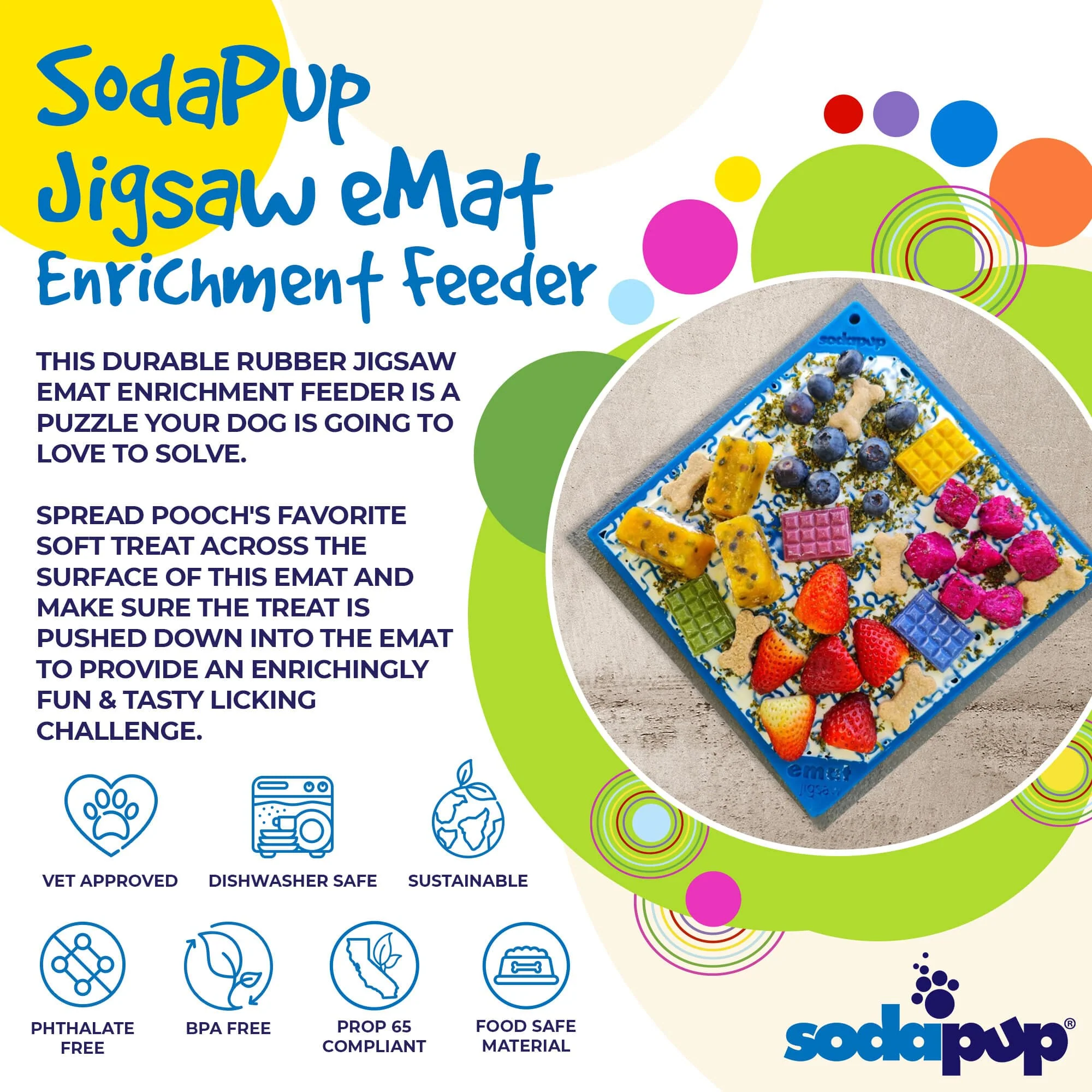 SodaPup Jigsaw eMat Dog Lick Mat