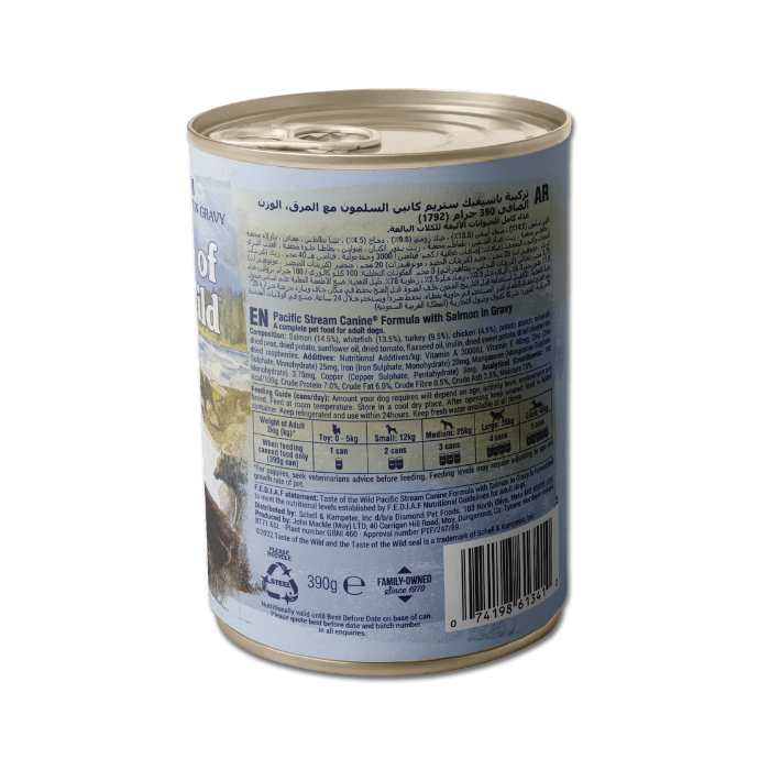 Taste of the Wild Pacific Stream Salmon Wet Dog Food Can 390g x 12