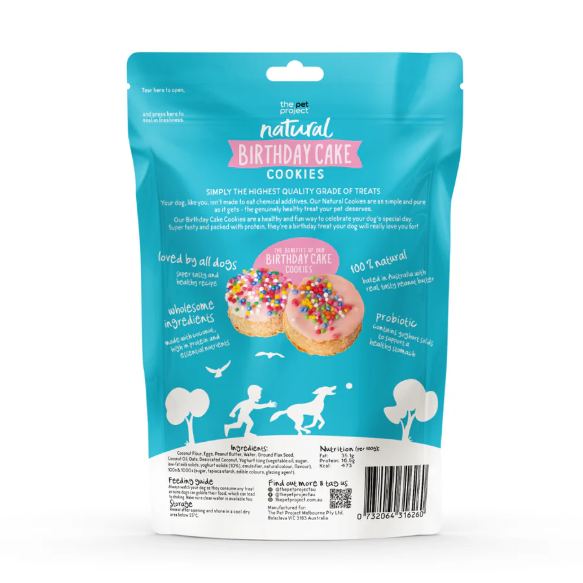 The Pet Project Dog Treat Birthday Cake Cookies 8 Pack