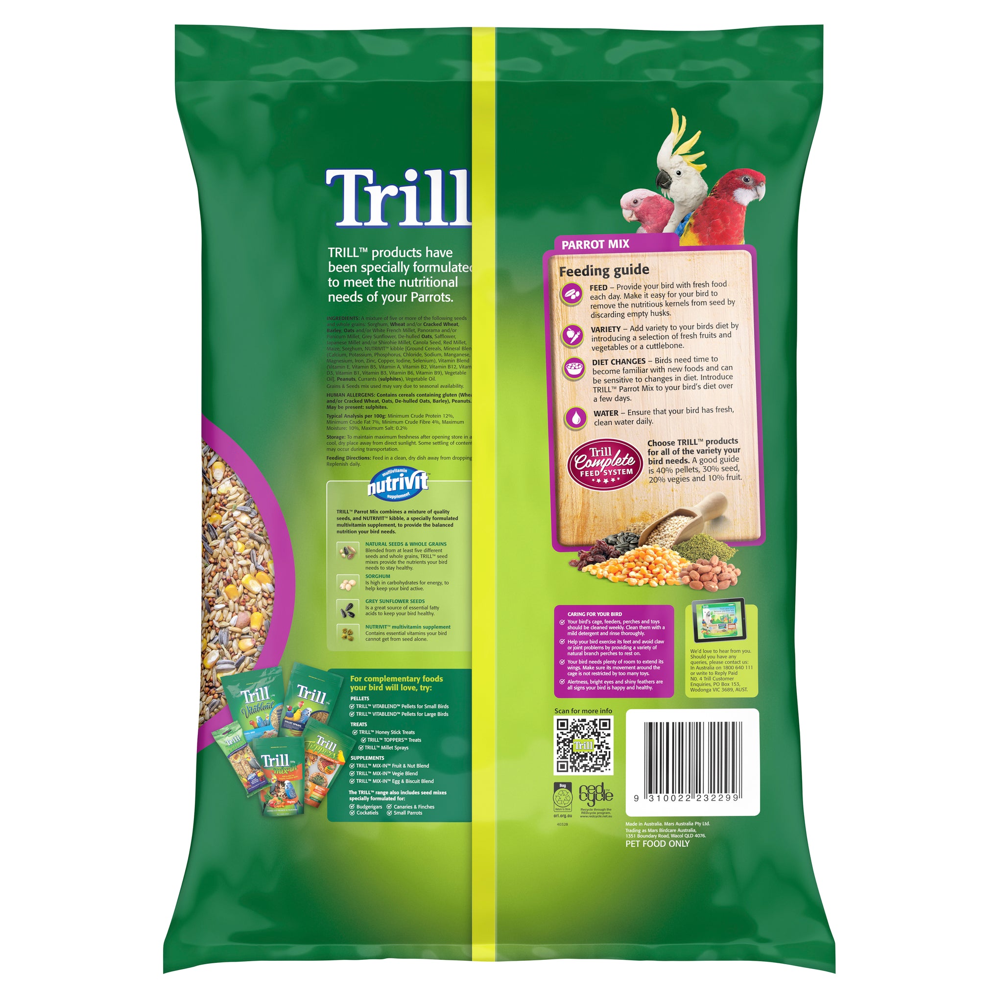 Trill Parrot Mix 10kg