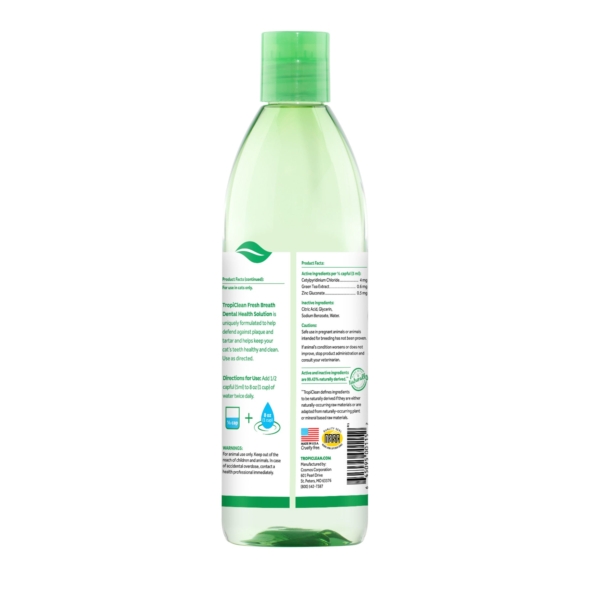 TropiClean Fresh Breath Dental Health Solution for Cats 473ml