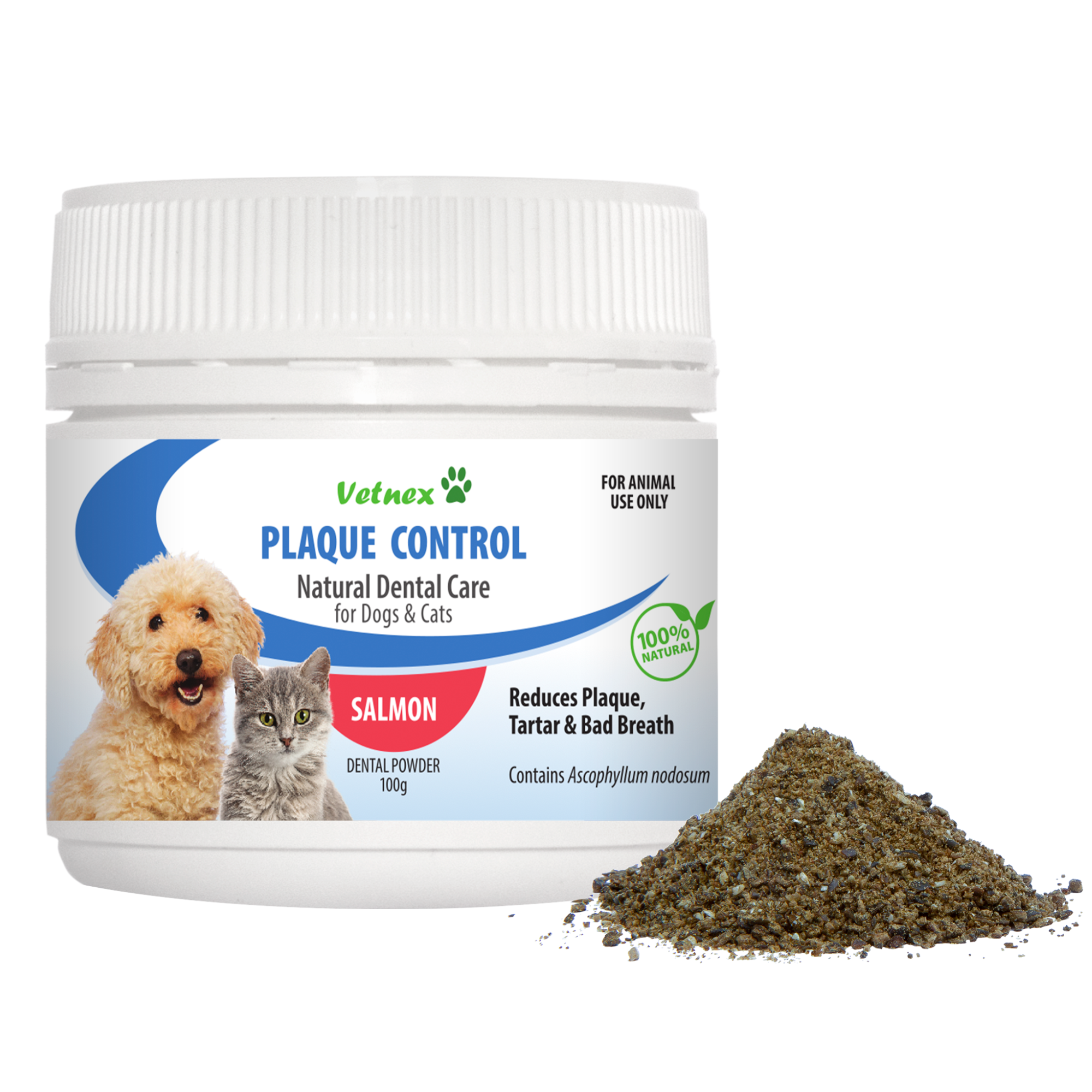 Vetnex Plaque Control Dental Powder Salmon for Dogs & Cats 100g x 2