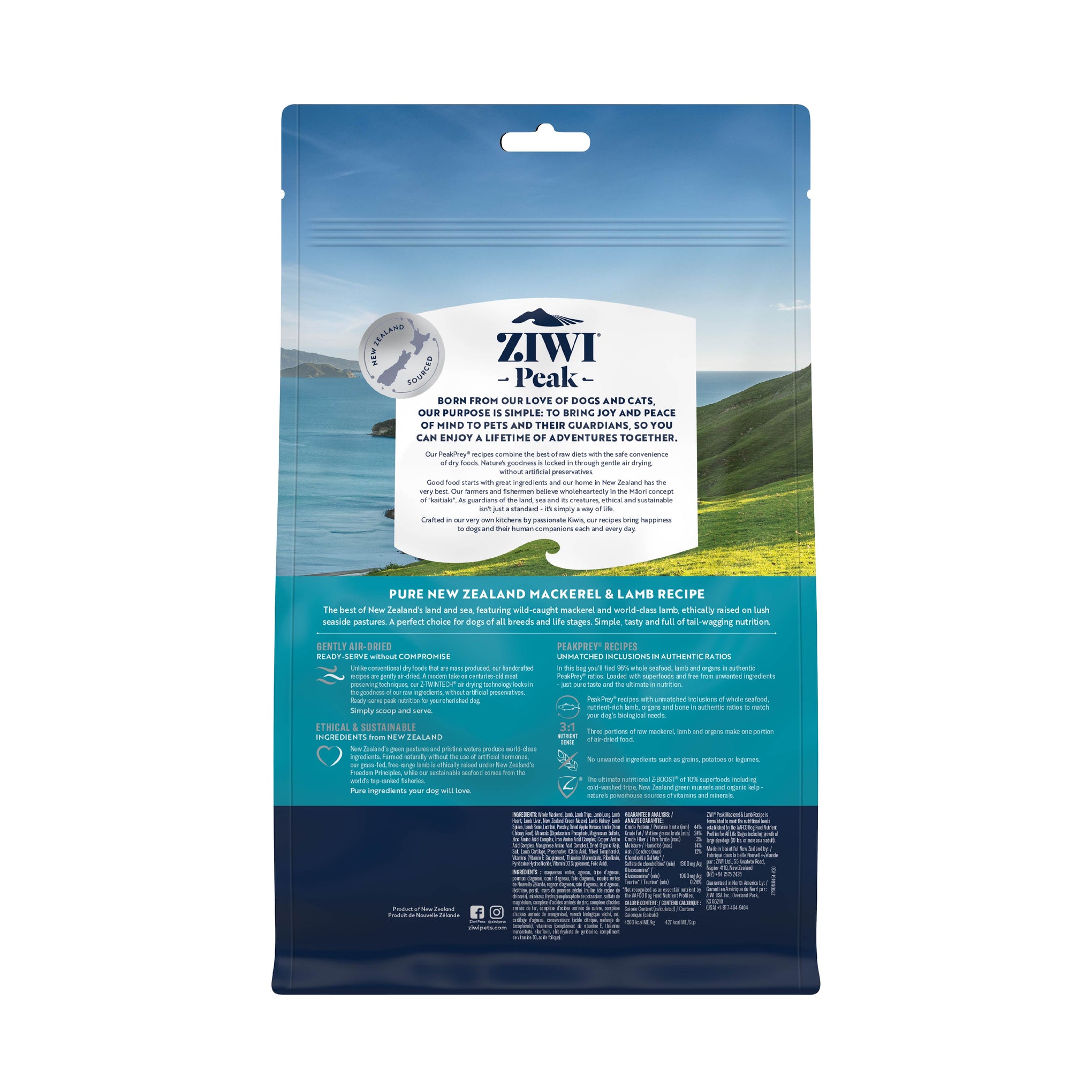Ziwi Peak Dog Food Air Dried Mackerel & Lamb