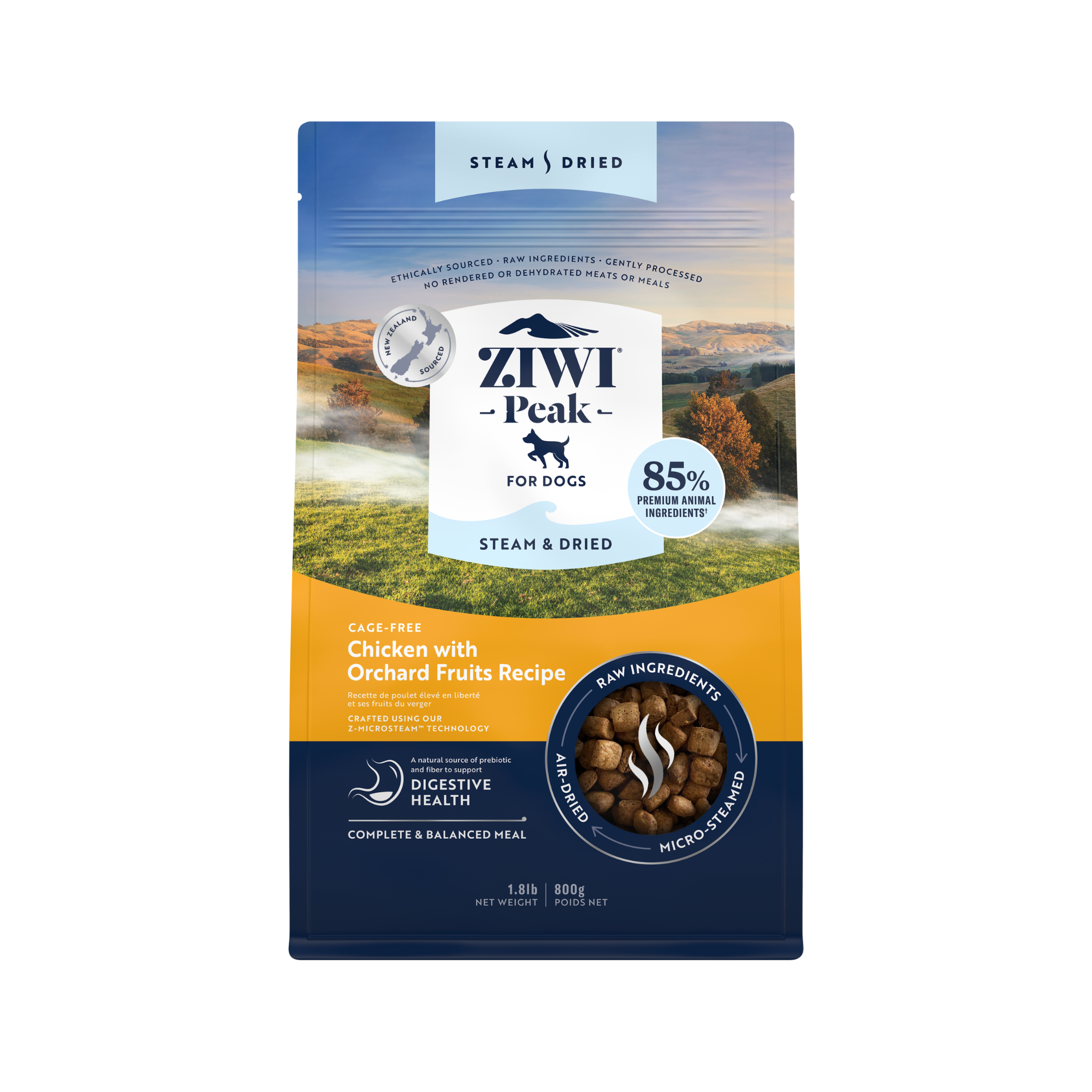 Ziwi Peak Steam & Dried Cage Free Chicken With Orchard Fruits Dry Dog Food