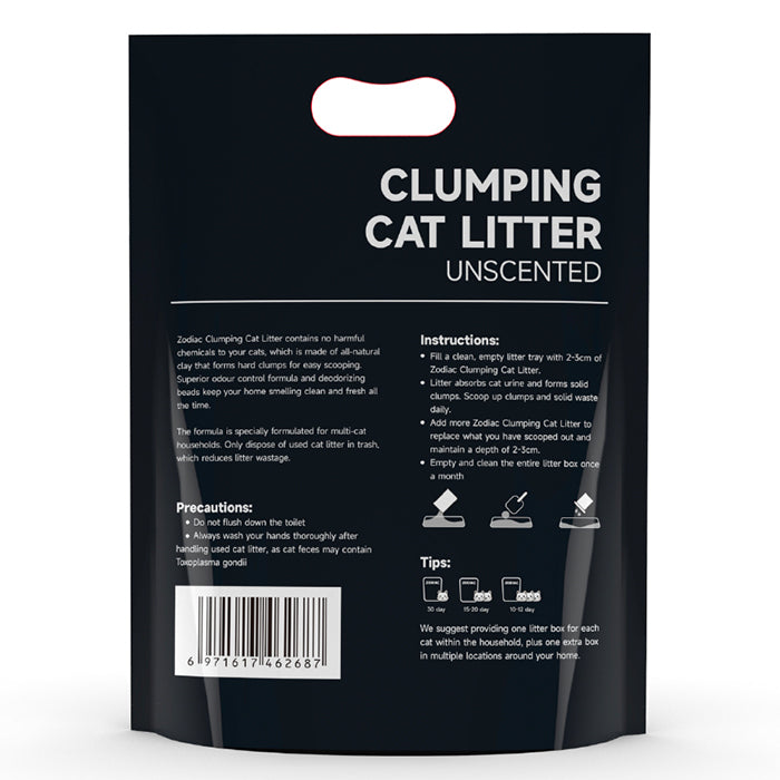 ZODIAC Clumping Cat Litter Unscented 6kg x 2