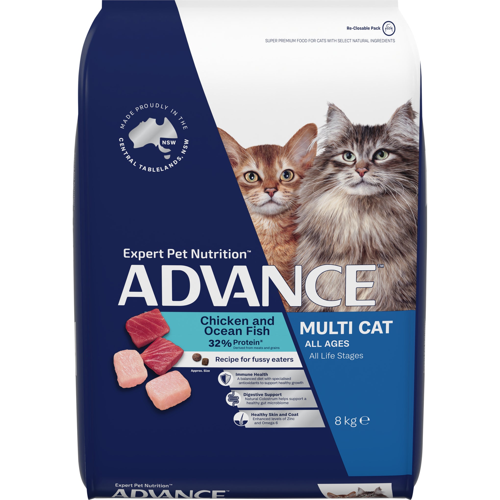 Advance Chicken and Ocean Fish Adult Dry Multi-Cat Food