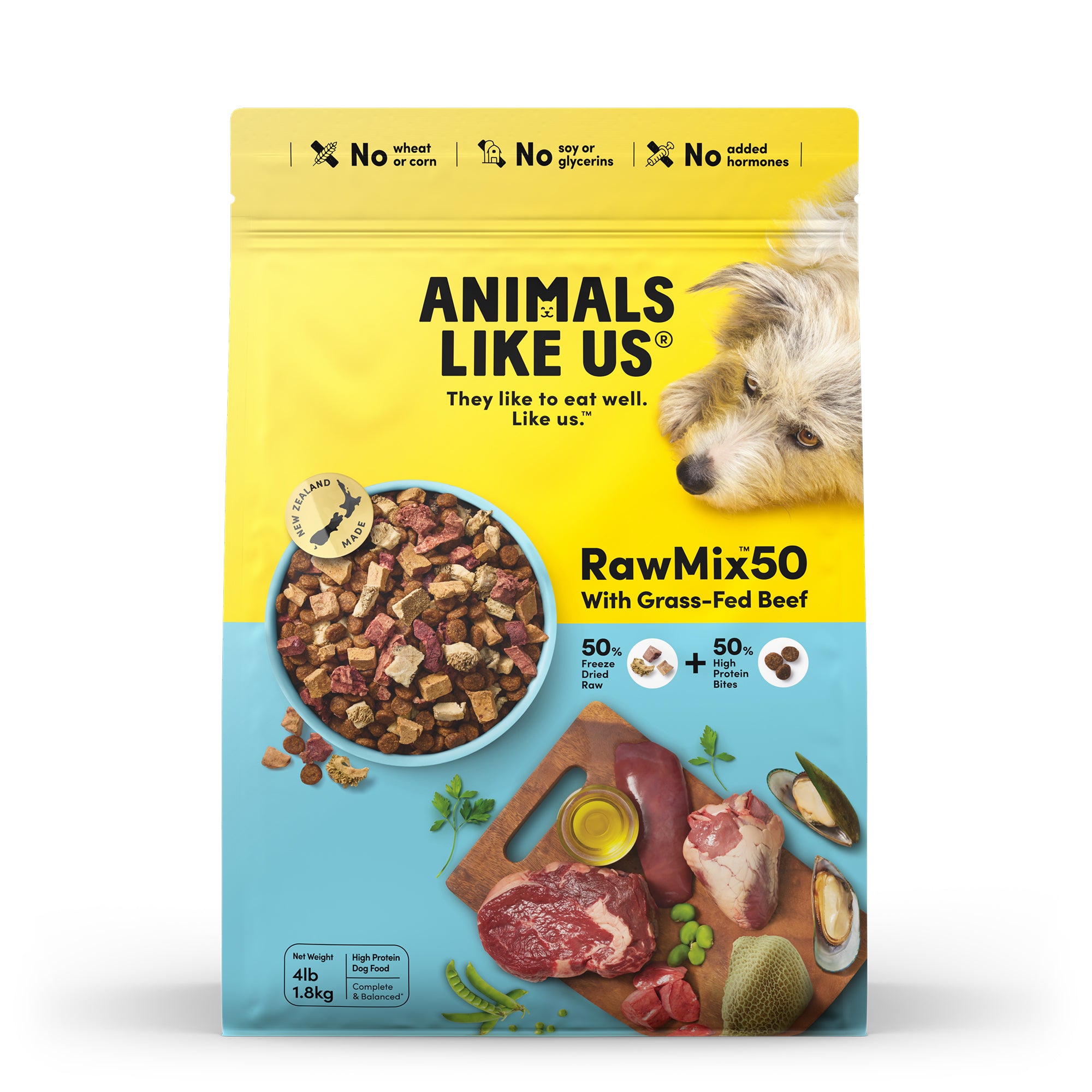 Animals Like Us RawMix50 with Grass-Fed Beef Dog Food