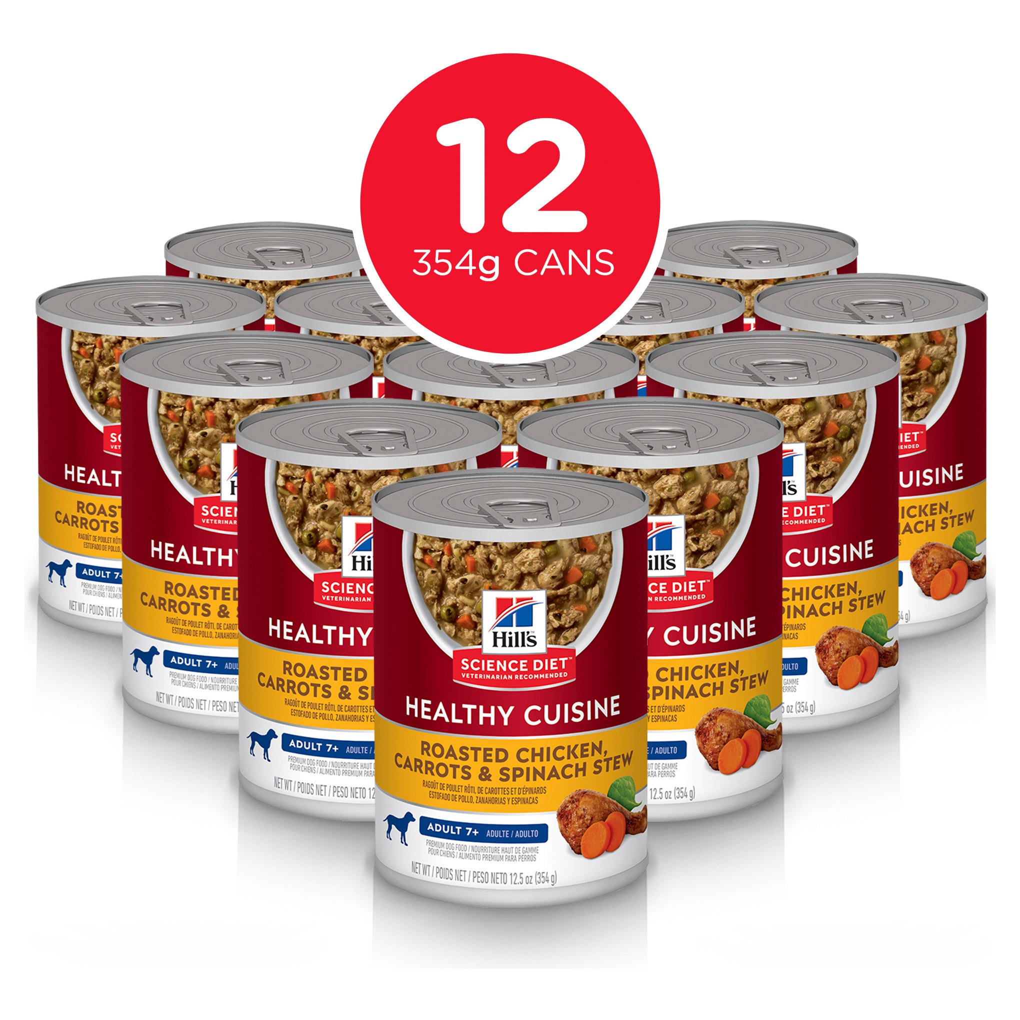 Hill's Science Diet Adult 7+ Chicken & Carrot Stew Canned Dog Food 354g x 12