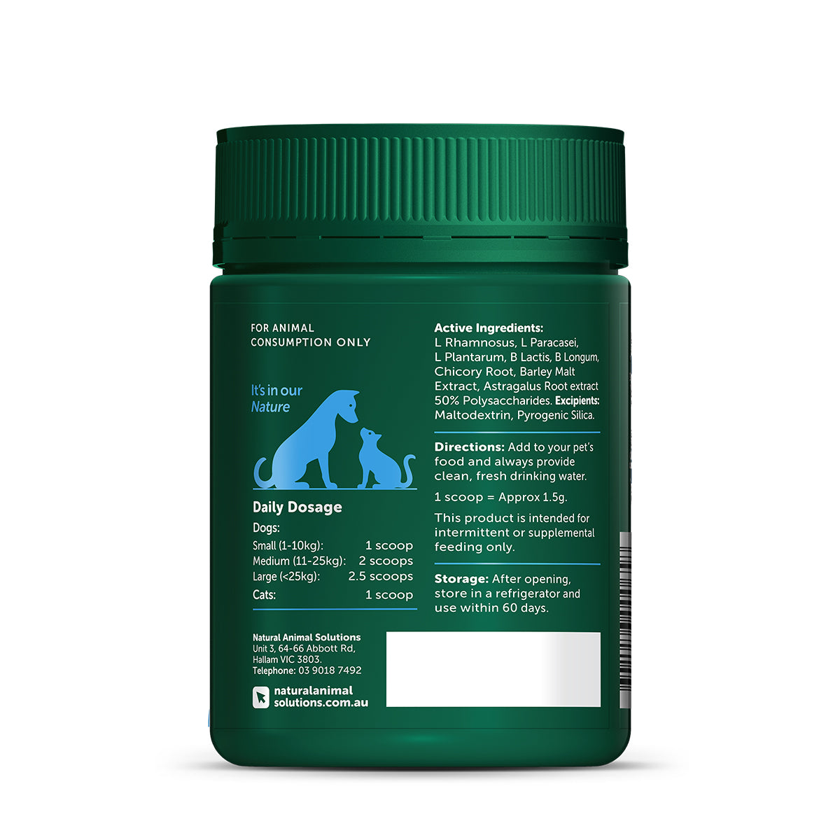 Natural Animal Solutions Gut Balance ProBiotic Natural Blend for Dogs and Cats