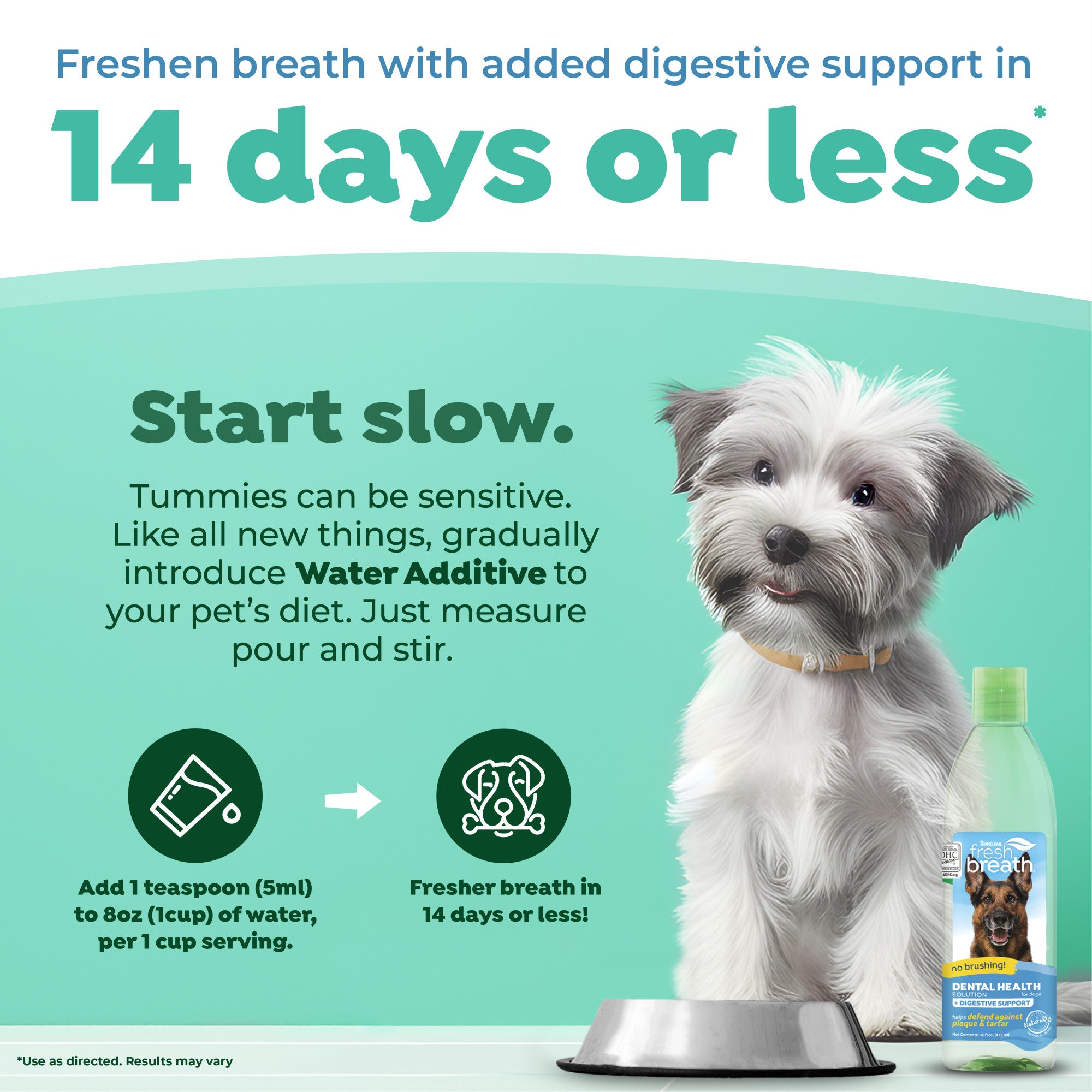 TropiClean Fresh Breath Dental Health Solution plus Digestive Support 473ml