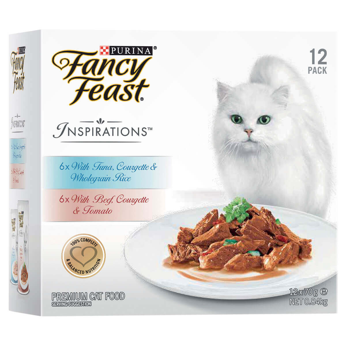 Fancy Feast Inspirations Beef And Tuna Adult Wet Cat Food 70g x 12