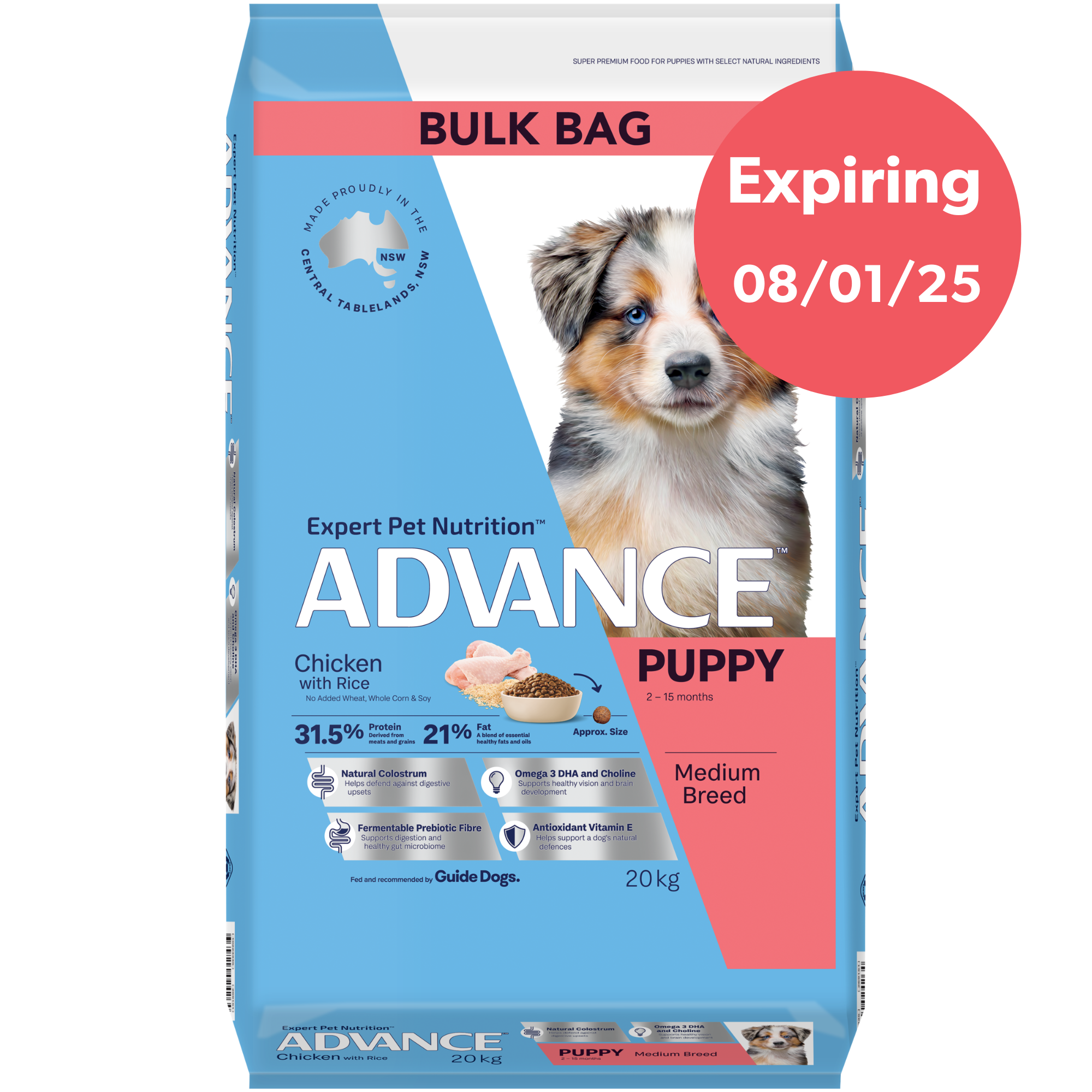 Advance Chicken and Rice Medium Breed Puppy Dry Dog Food