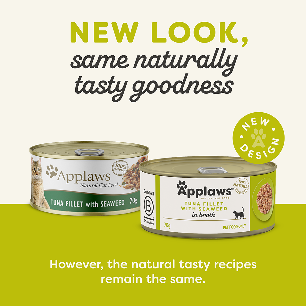 Applaws Natural Wet Cat Tin Tuna & Seaweed 70g x 24