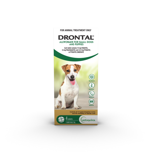 Drontal Allwormer Small Dog and Puppies Tablets 3kg 4 Pack