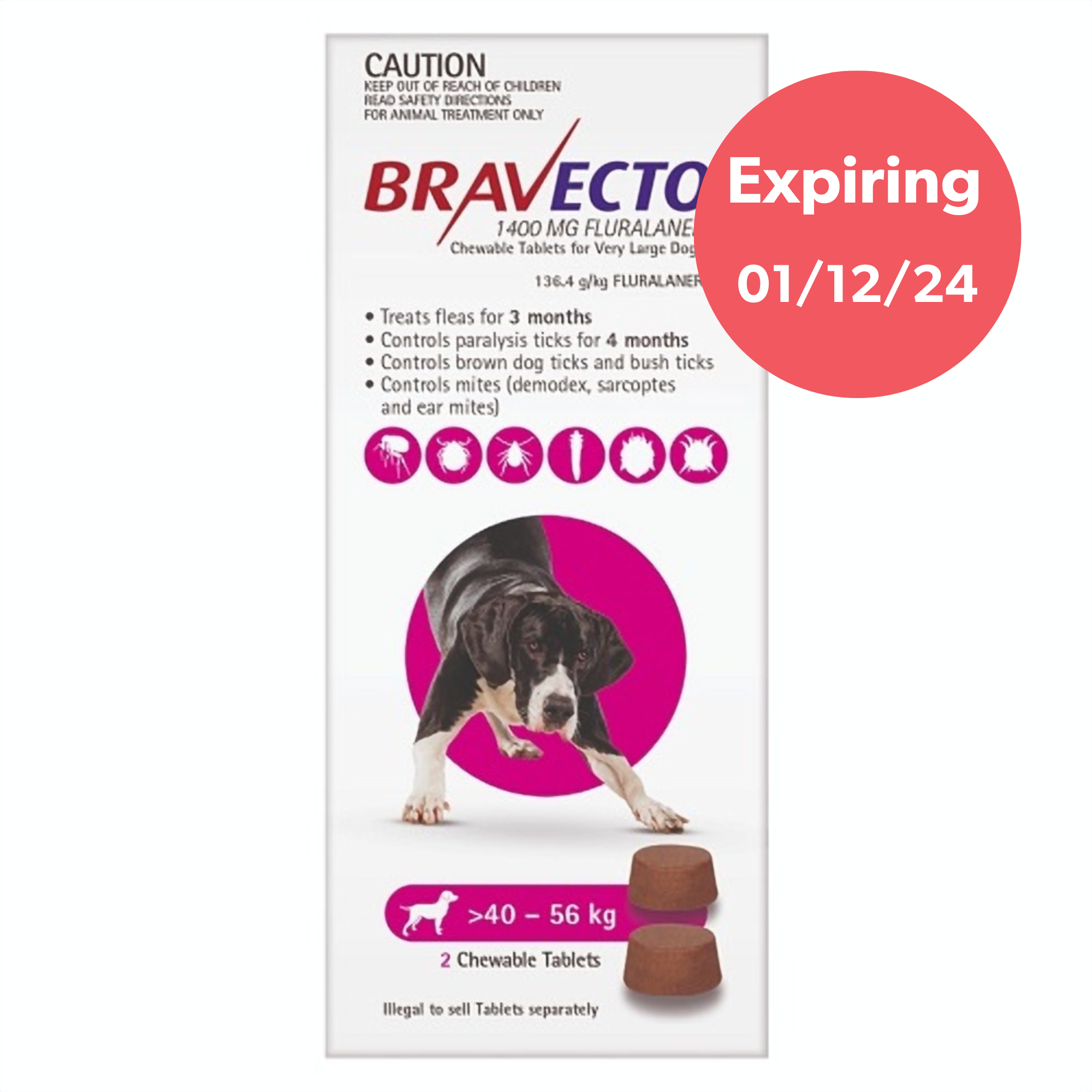 Bravecto Very Large Dog Chews 40-45kg