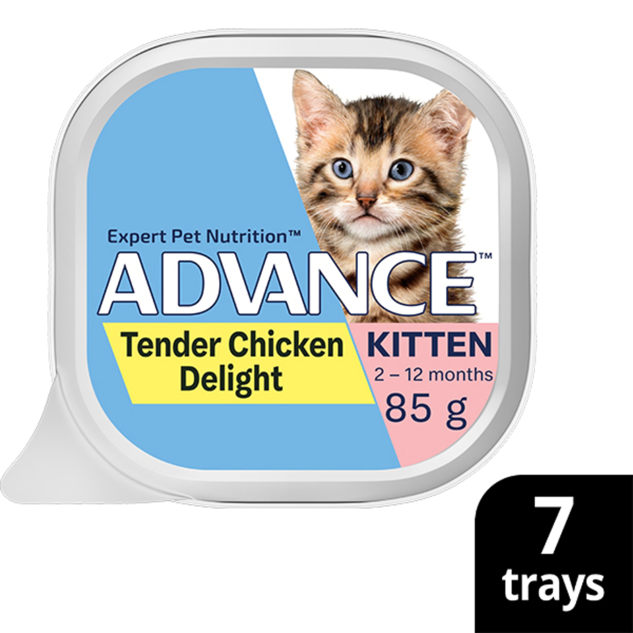 Advance Tender Chicken Delight Kitten Wet Cat Food Trays 85g x 7