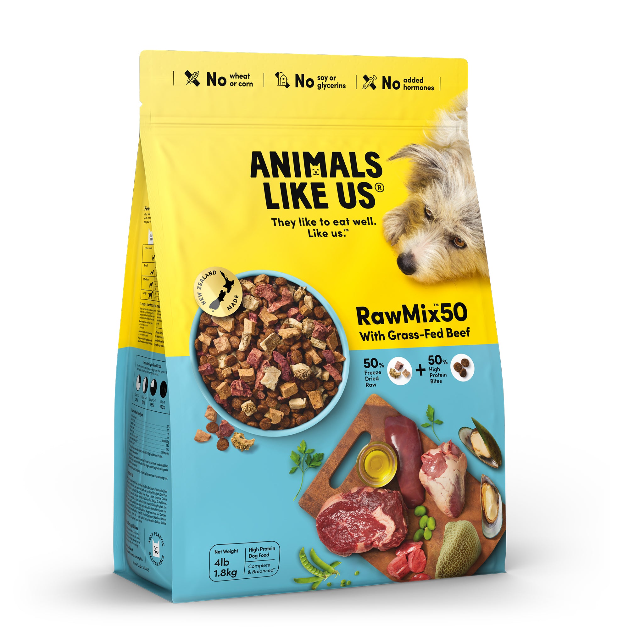 Animals Like Us RawMix50 with Grass-Fed Beef Dog Food