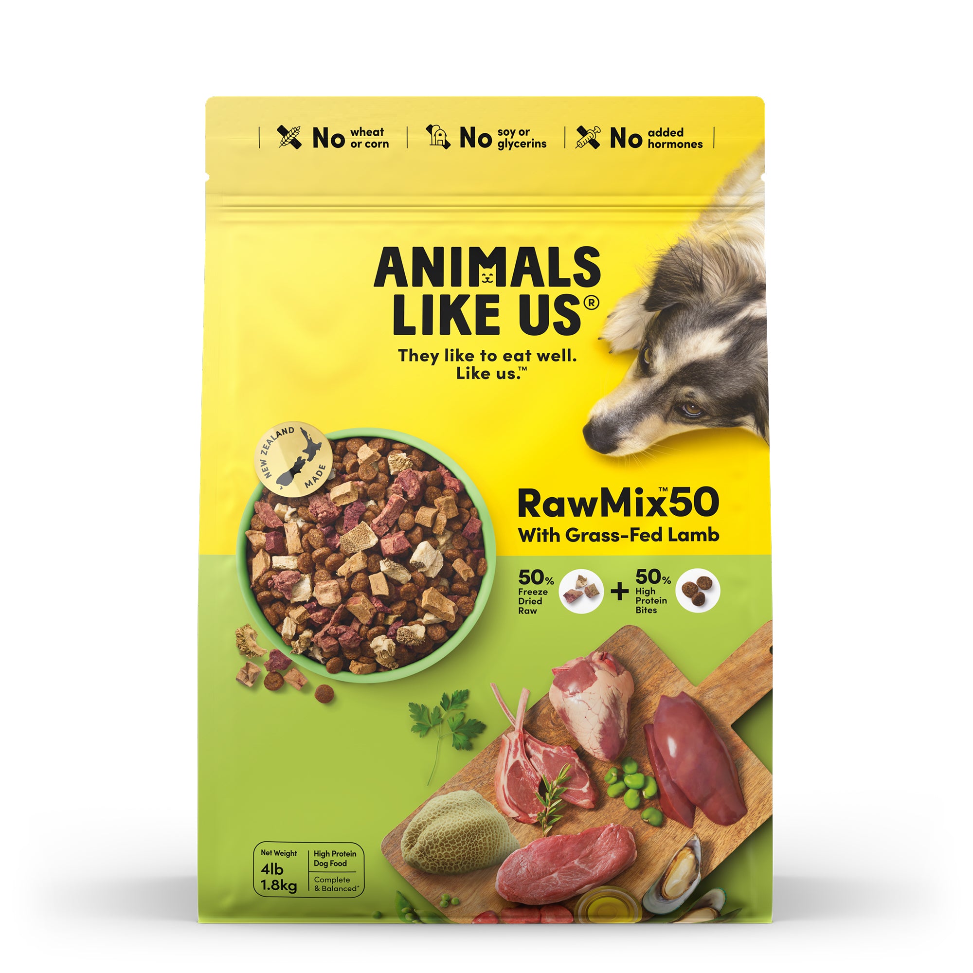 Animals Like Us RawMix50 with Grass-Fed Lamb Dog Food