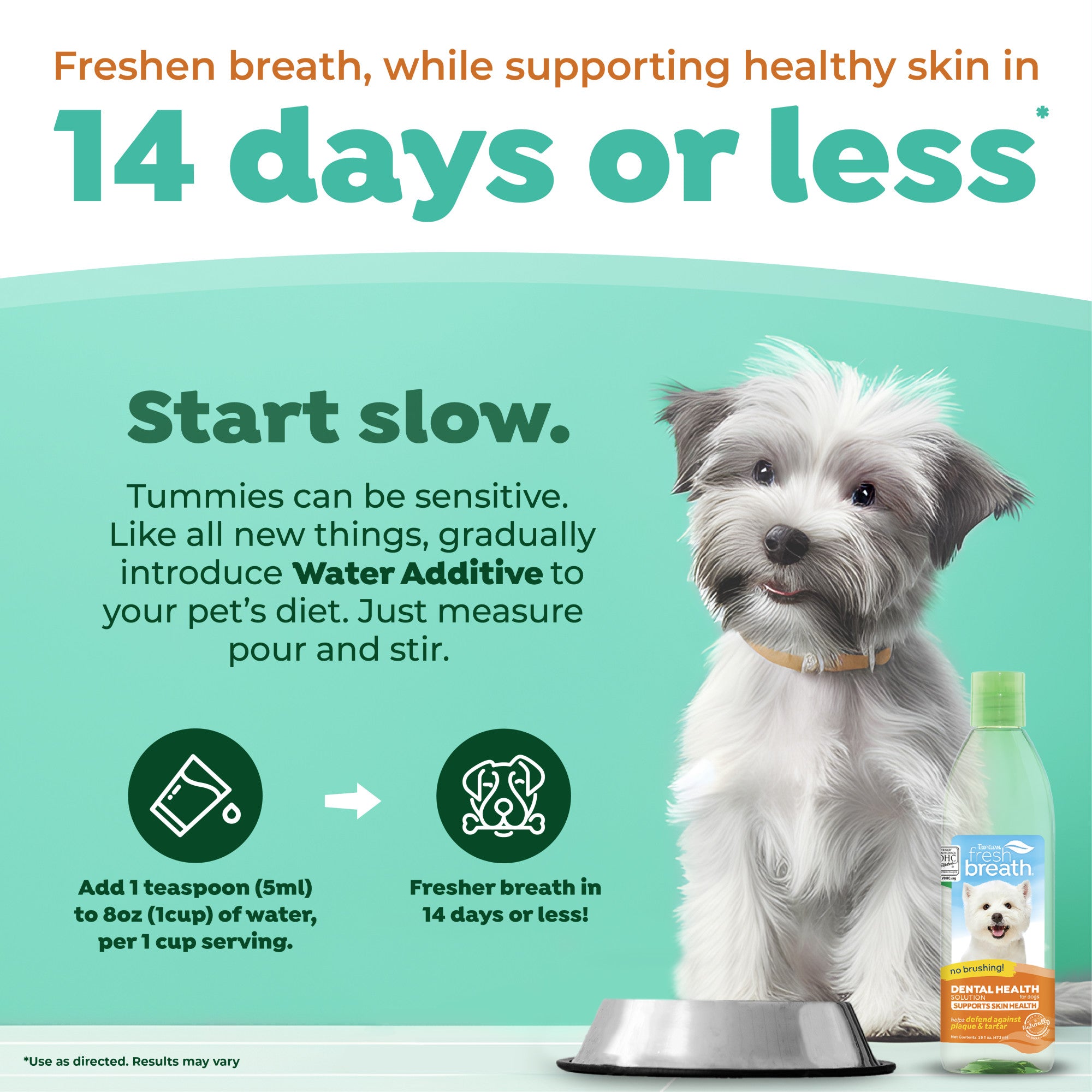 TropiClean Fresh Breath Dental Health Solution Supports Skin Health 473ml