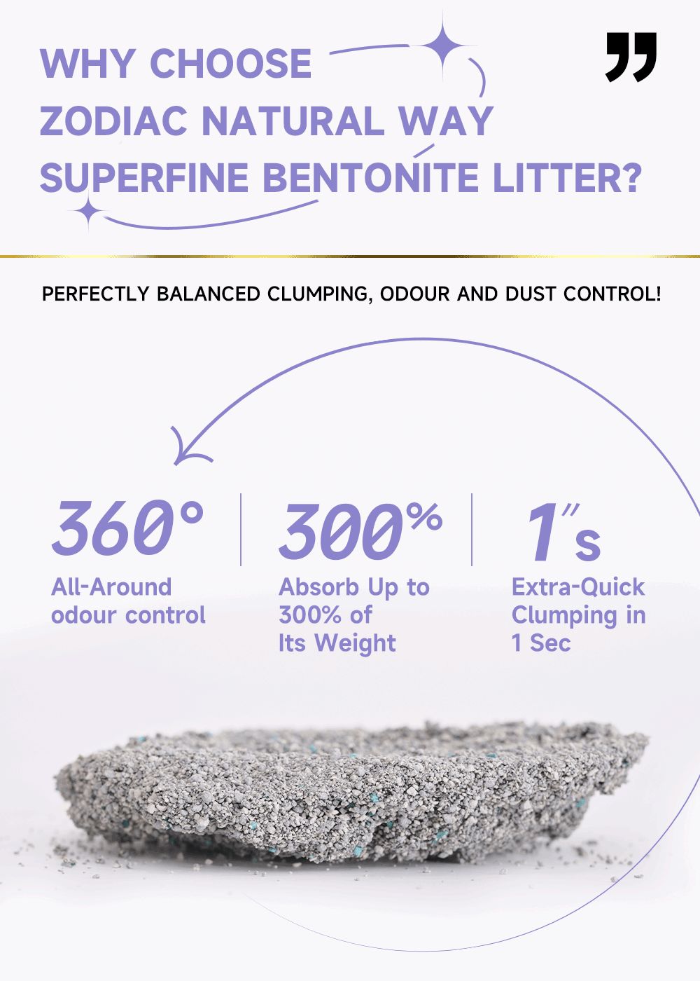 ZODIAC Natural Way Superfine Bentonite With Activated Charcoal Cat Litter 4.5Kg x 2